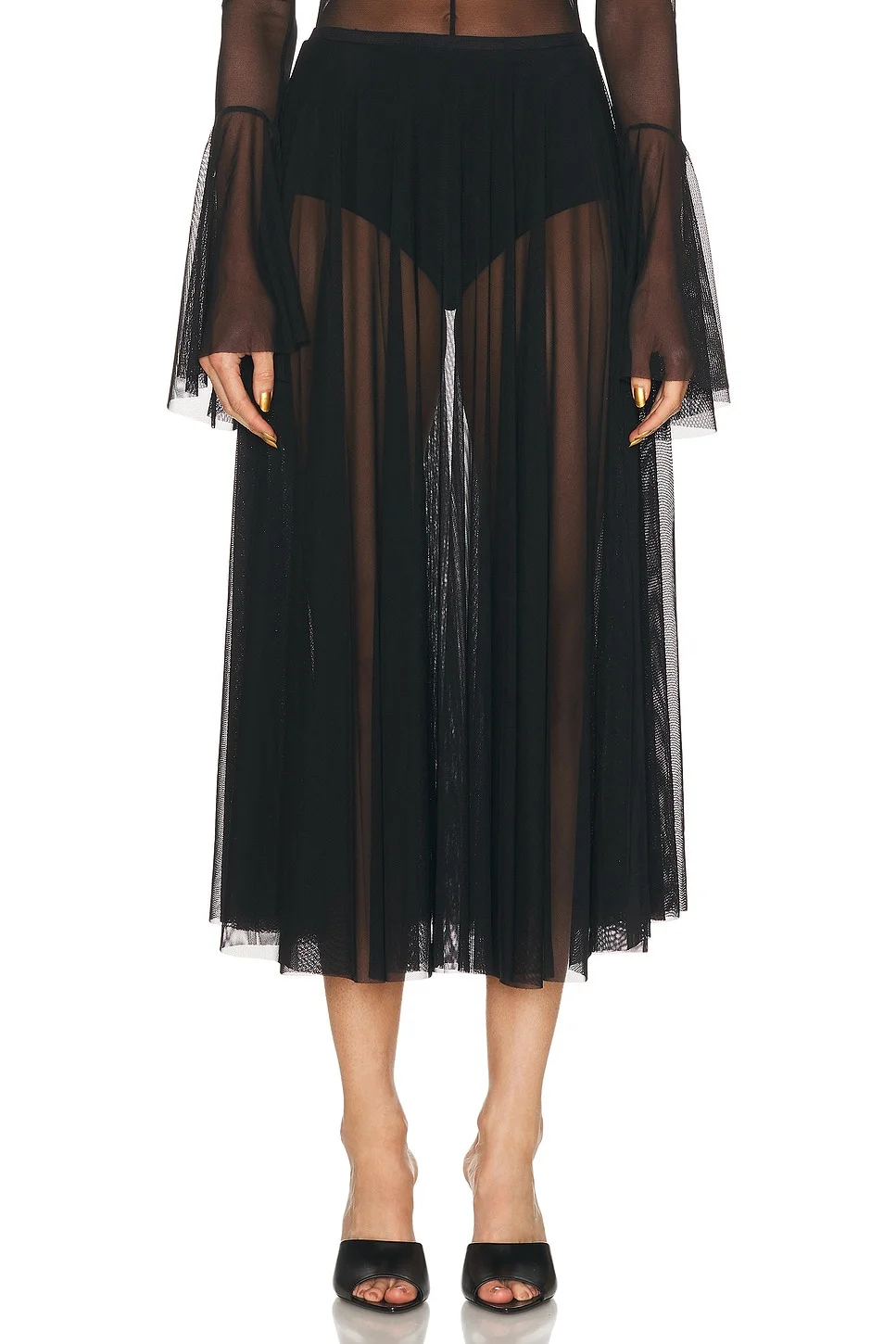 Flared Midcalf Skirt With Panty - 1