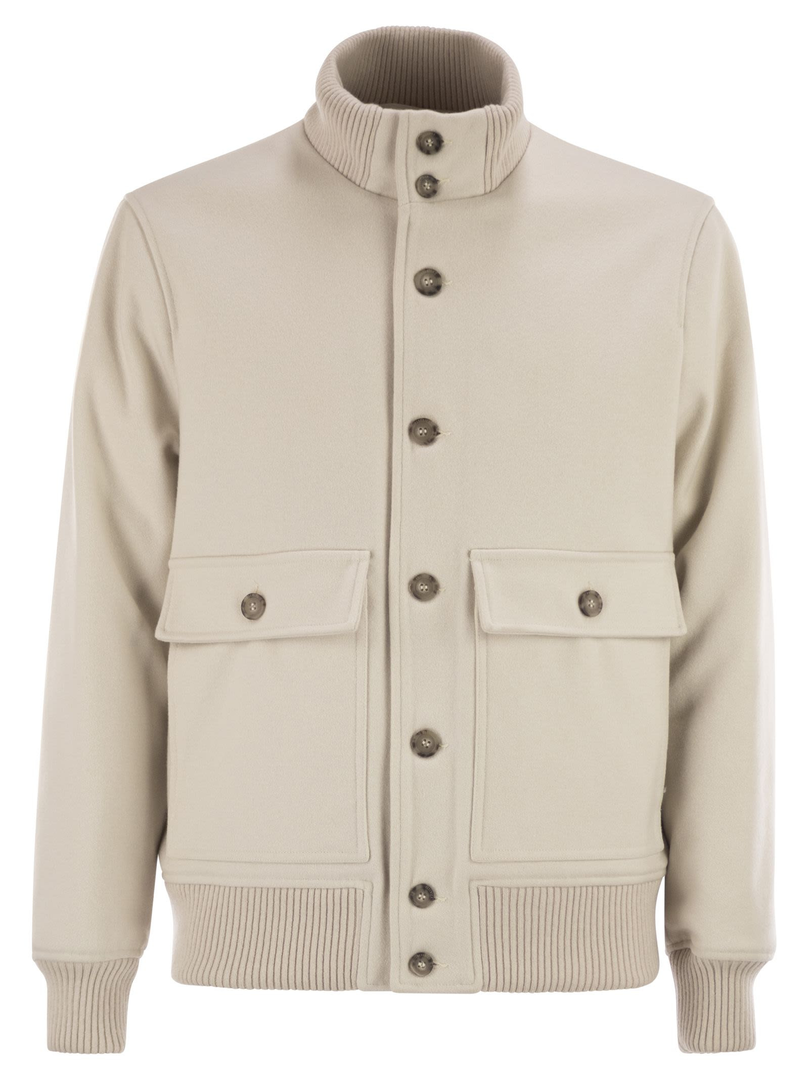 Peserico - Peserico Men Wool And Cashmere Bomber Jacket - 1