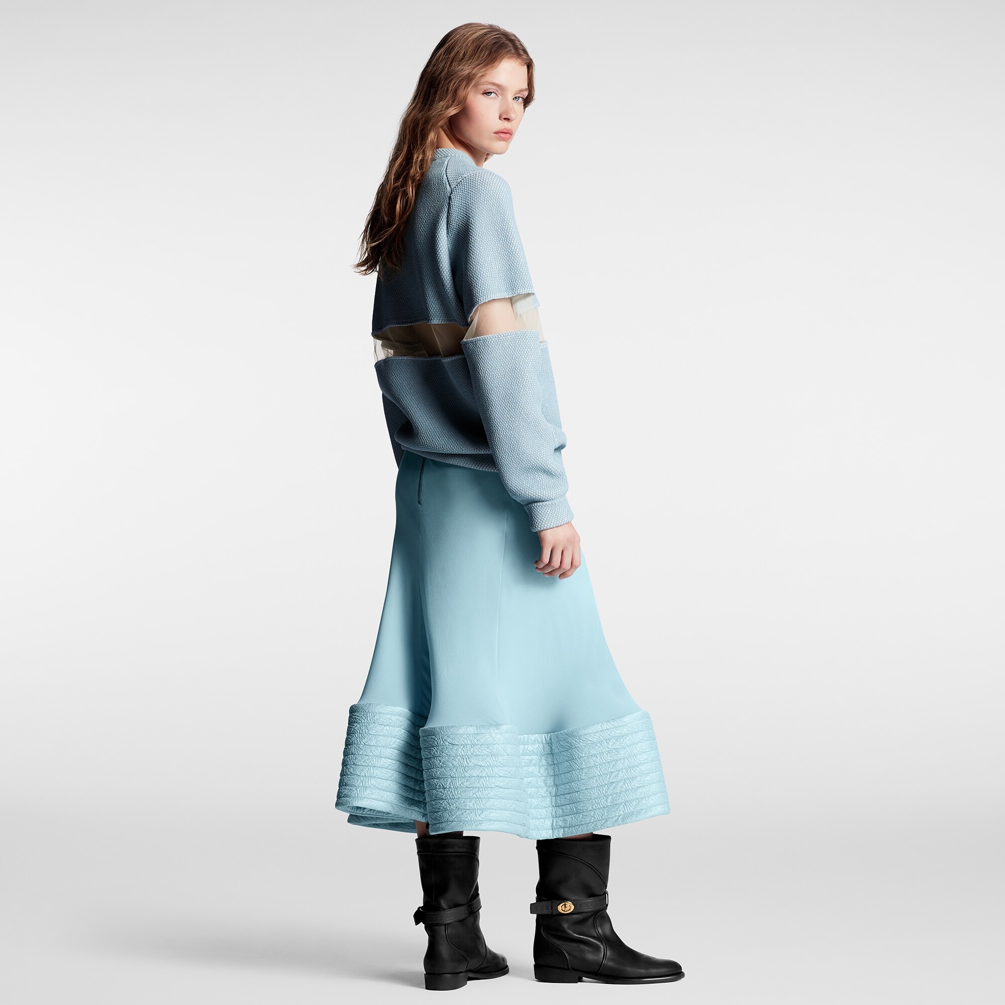 Tulle Insert Knit Pullover - 3