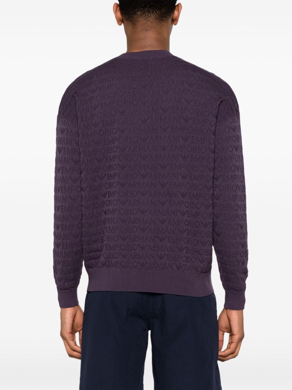 logo-jacquard cotton jumper - 4