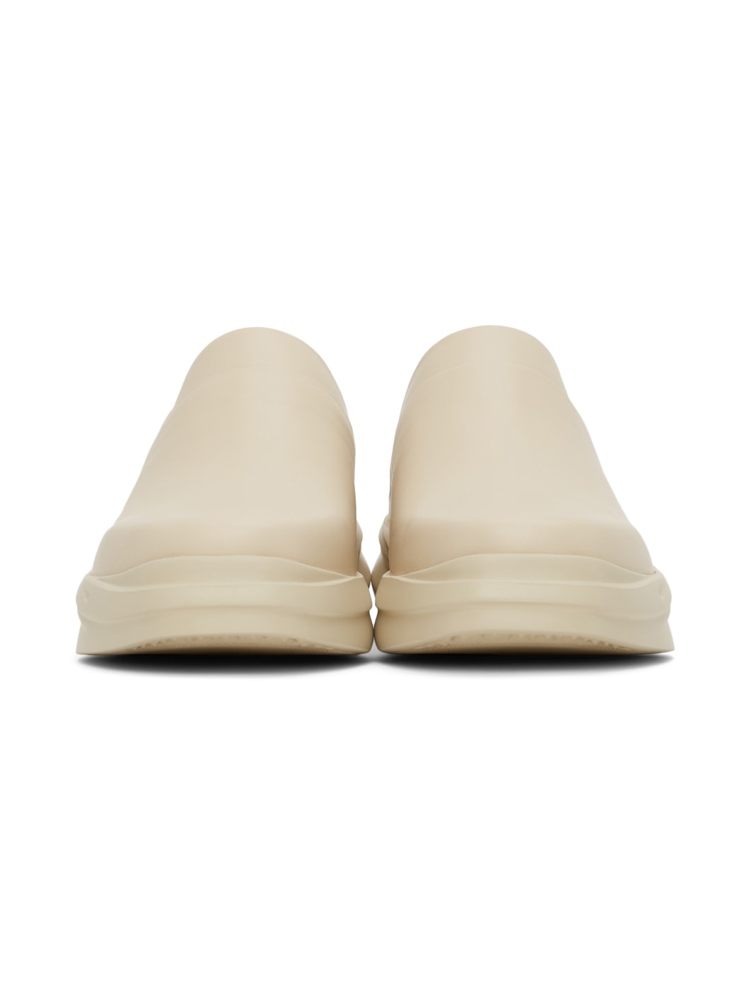 Beige Mono Mules - 2