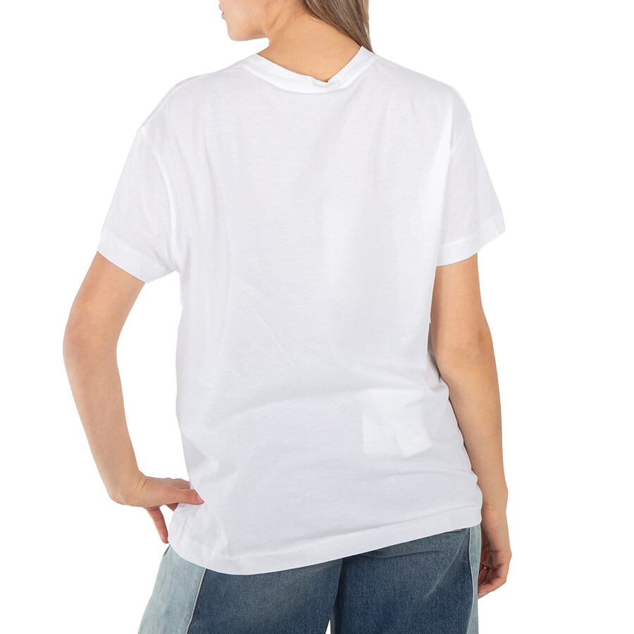 Stella McCartney White Cotton Charm Print T-Shirt - 3