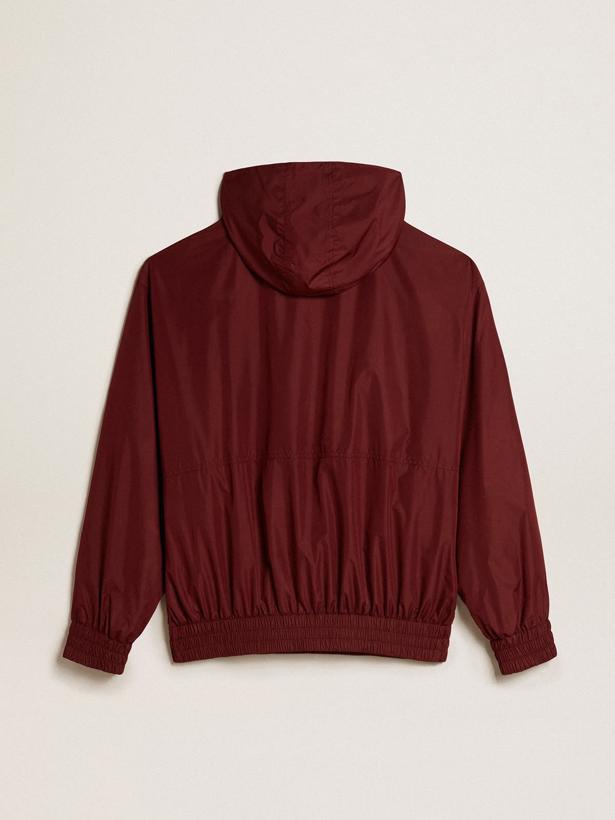 Burgundy windbreaker with hood - 5