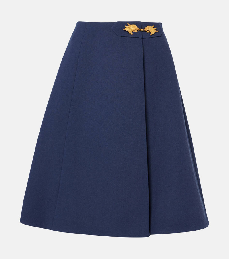 Virgin wool crêpe midi skirt - 1