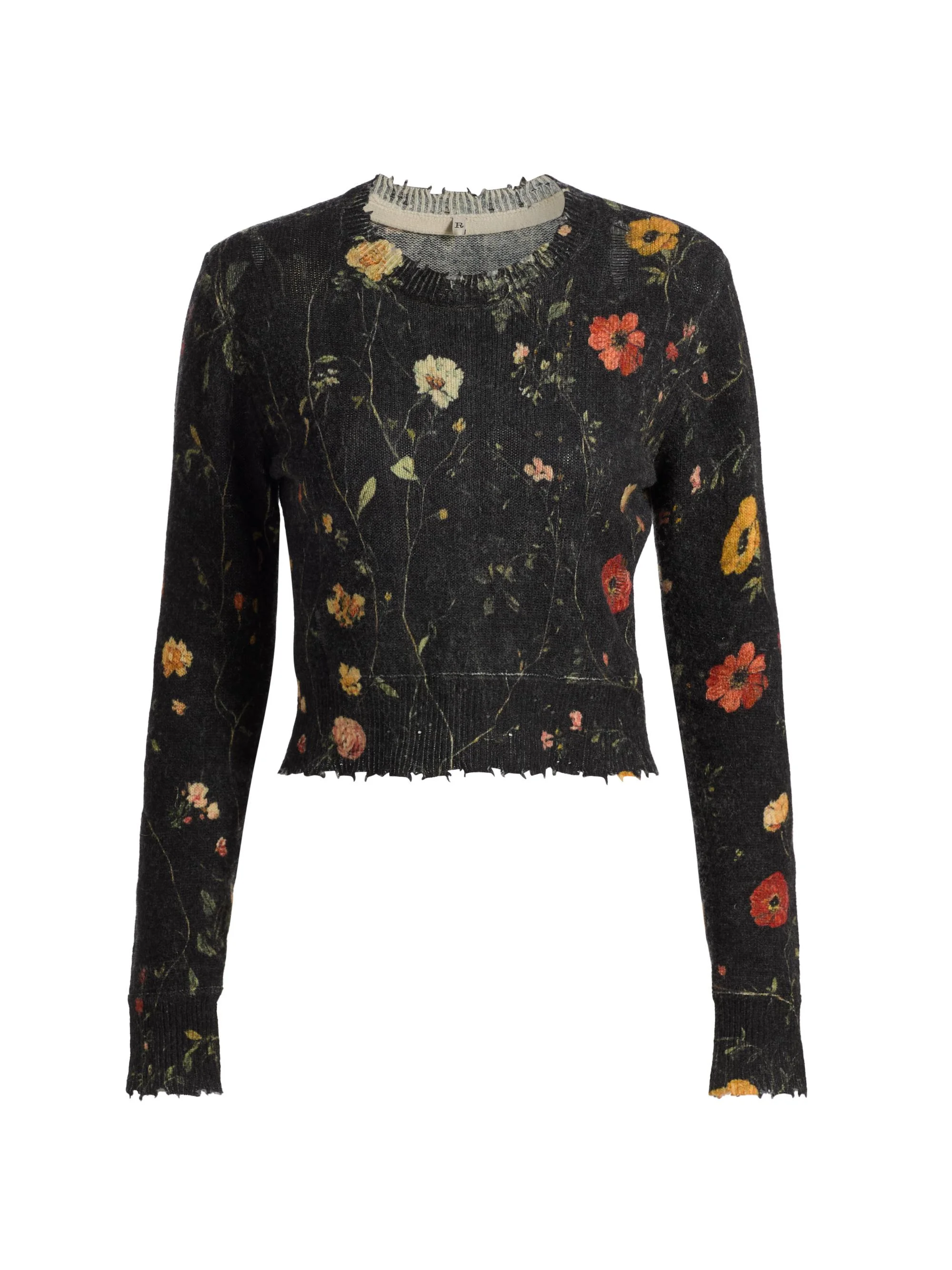 Women's Floral Cashmere Top - Multicolor Floral - 1