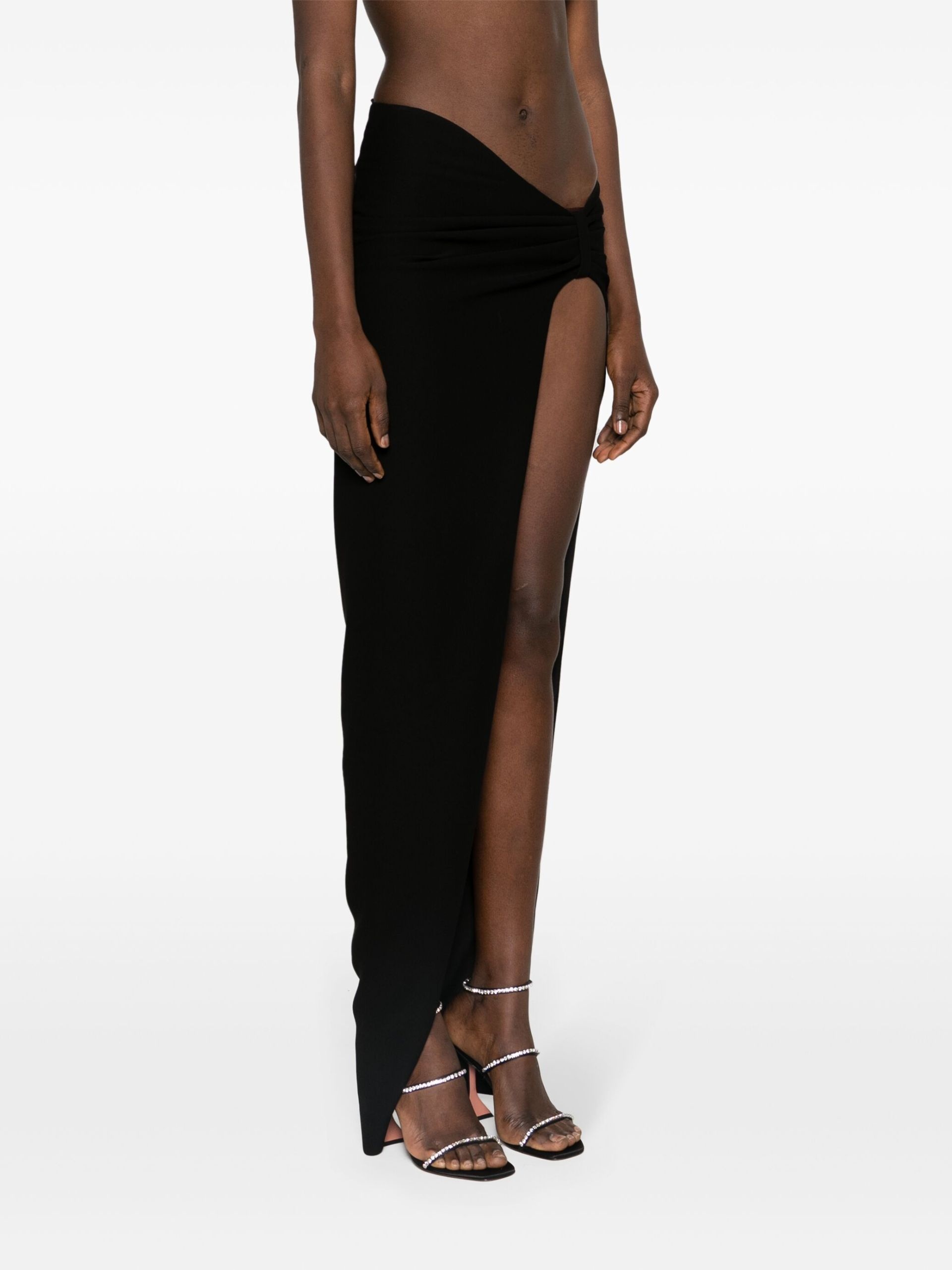 Black Asymmetric Maxi Skirt - 3