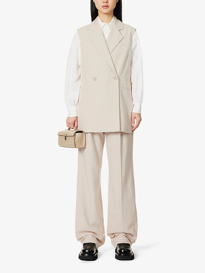 VIKTORIA & WOODS Legendary sleeveless regular-fit cotton and linen-blend blazer outlook