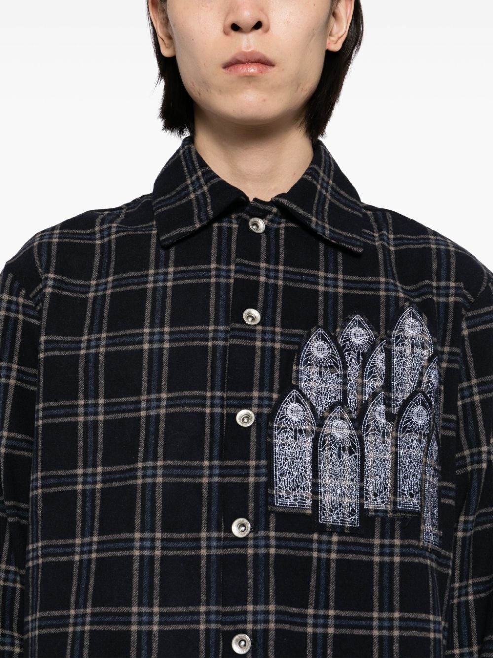 logo patch long-sleeves shirt - 5