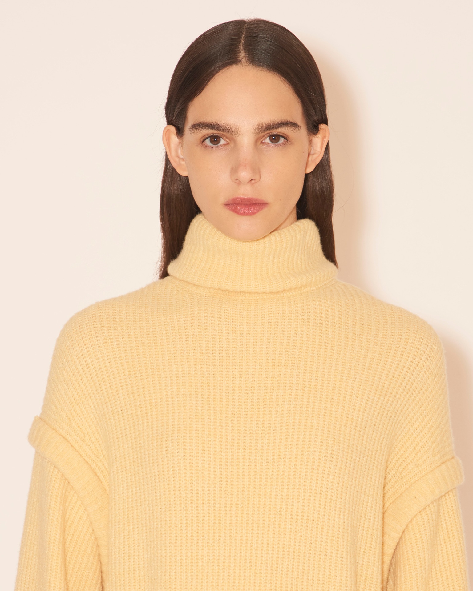 GIDA - Split sweater dress - Pale yellow - 2