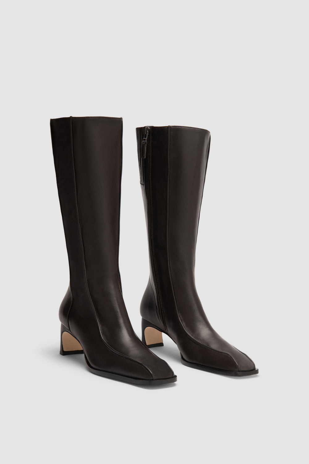 Nieves Ristretto Lamb Nappa Leather Knee-High Boot - 2