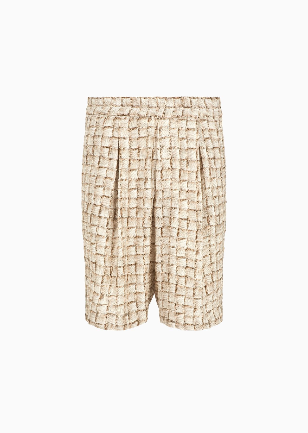 Printed cupro one-pleat Bermuda shorts - 1