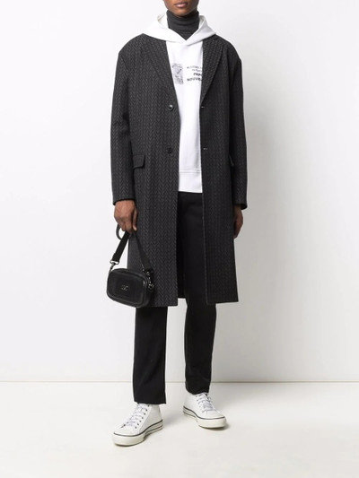 Valentino Optical V logo single-breasted coat outlook