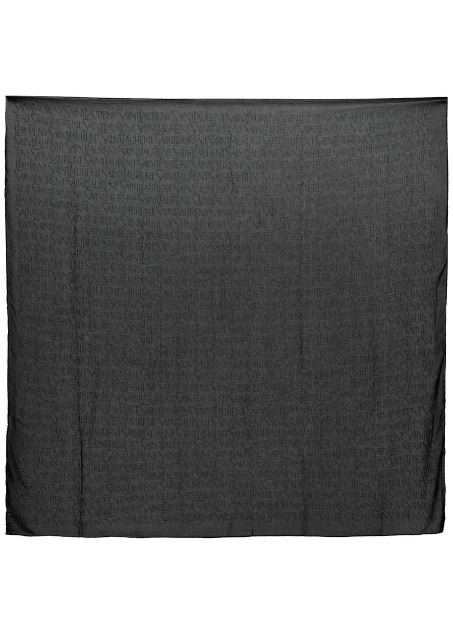 Saint Laurent Logo-monogrammed Semi-sheer Scarf - 1