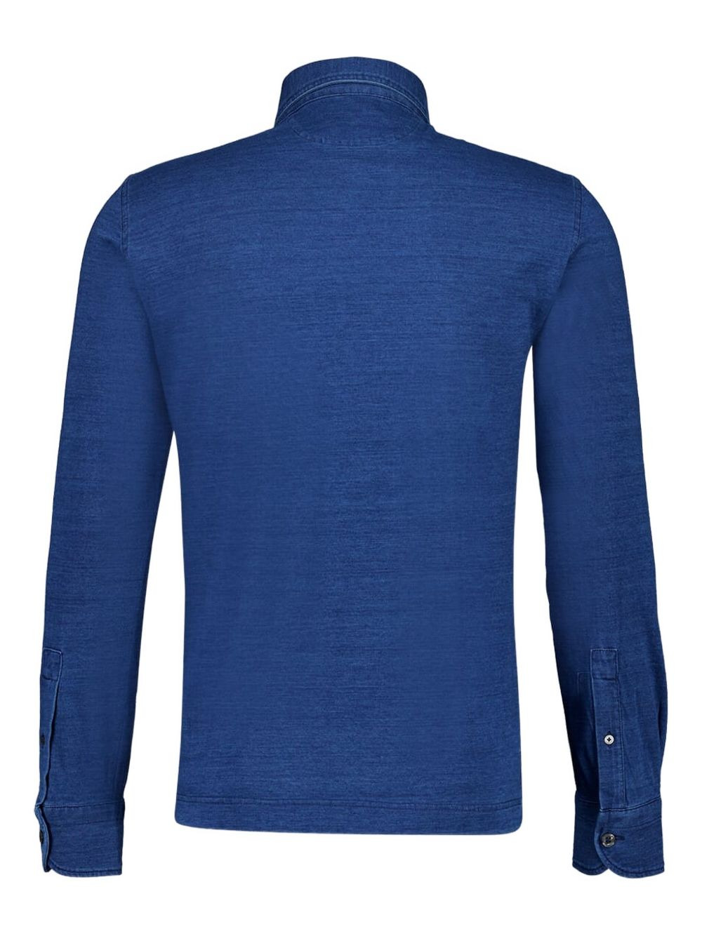 mother-of-pearl button long-sleeve polo shirt - 2