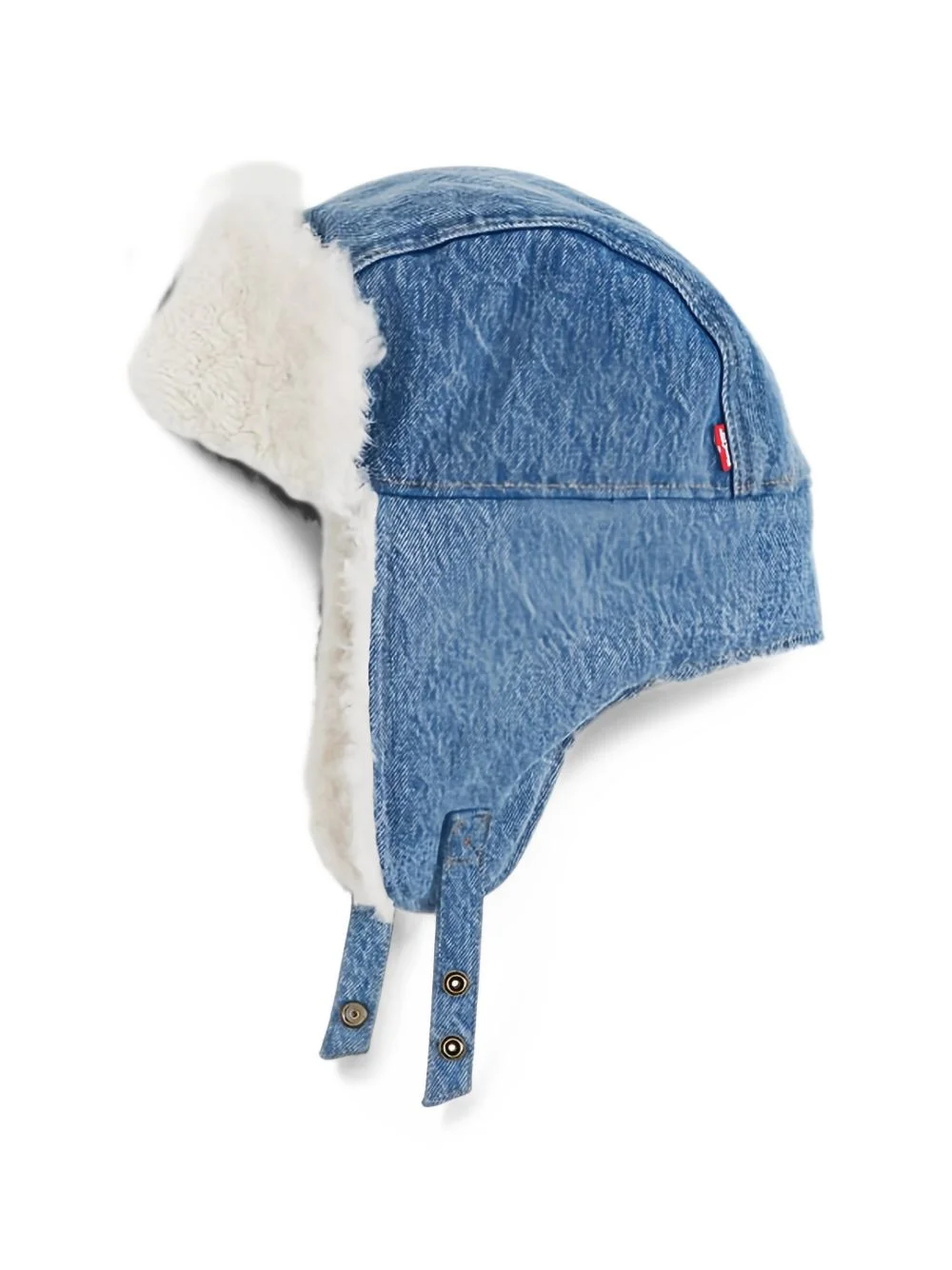 fleece-lined denim trapper hat - 1