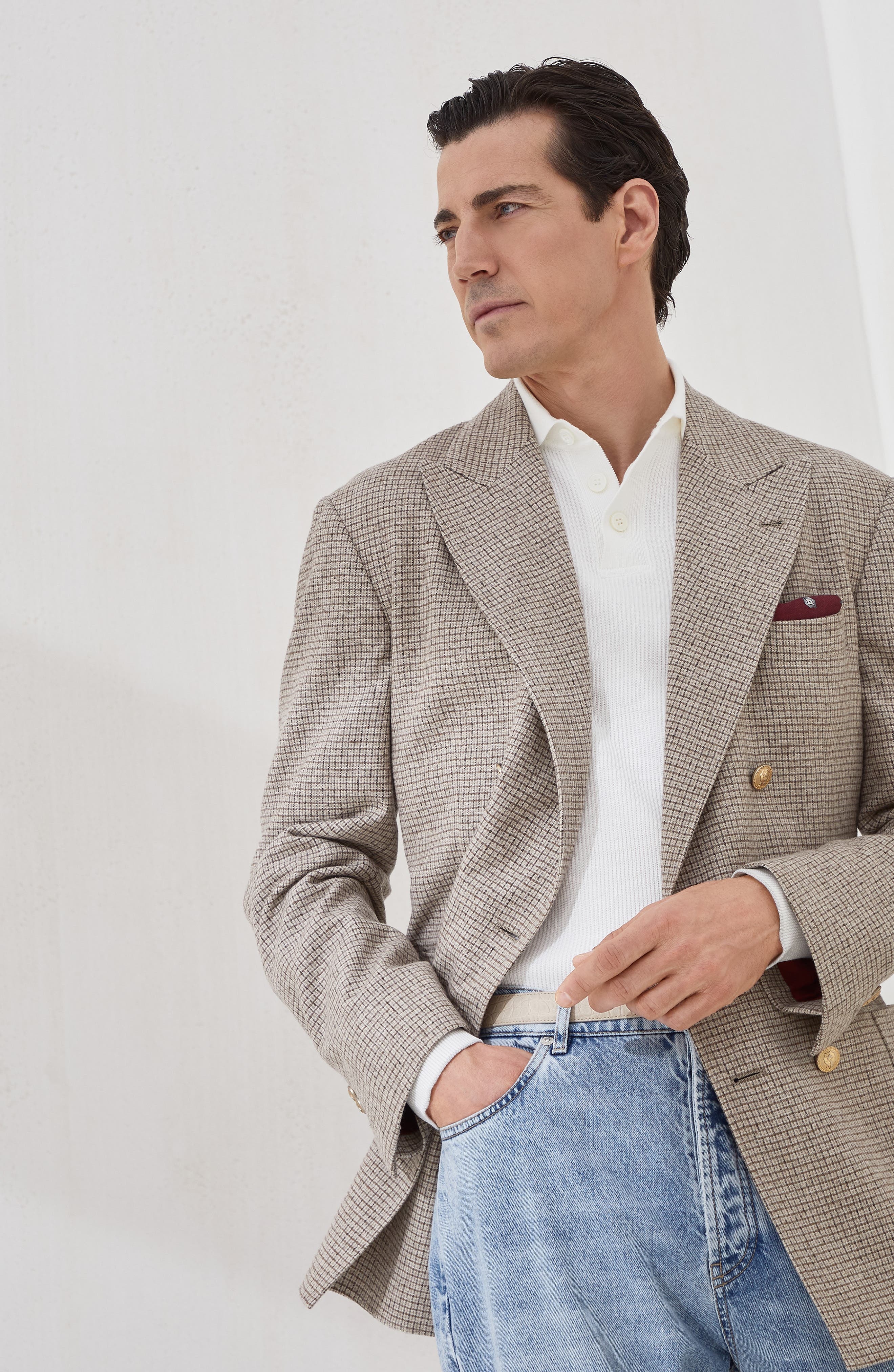 Brunello Cucinelli Polo-style sweater in Panama at Nordstrom - 5
