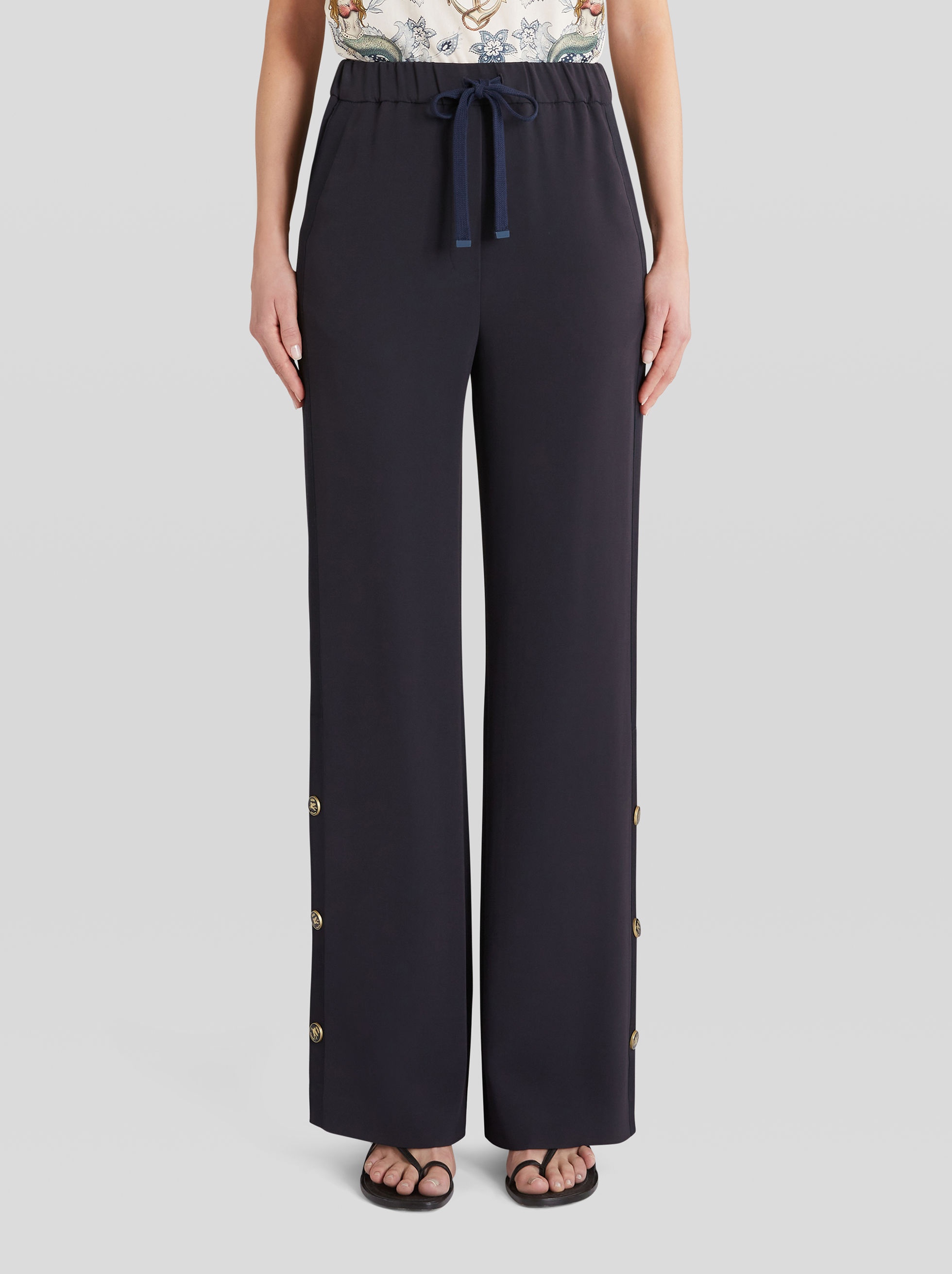 PALAZZO TROUSERS WITH PEGASO BUTTONS - 2