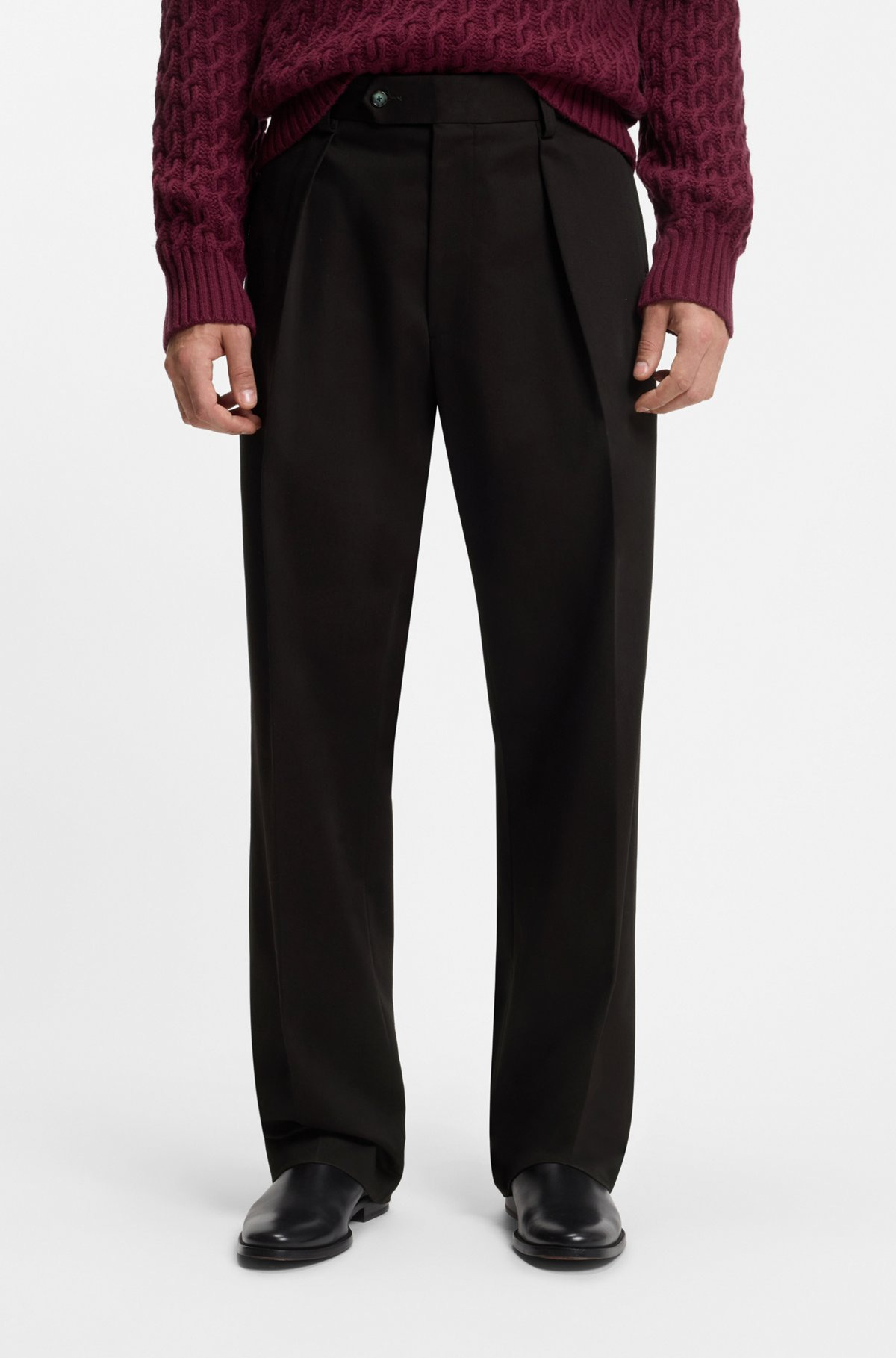 BECKHAM X BOSS MICRO-PATTERNED TROUSERS IN COTTON - 2