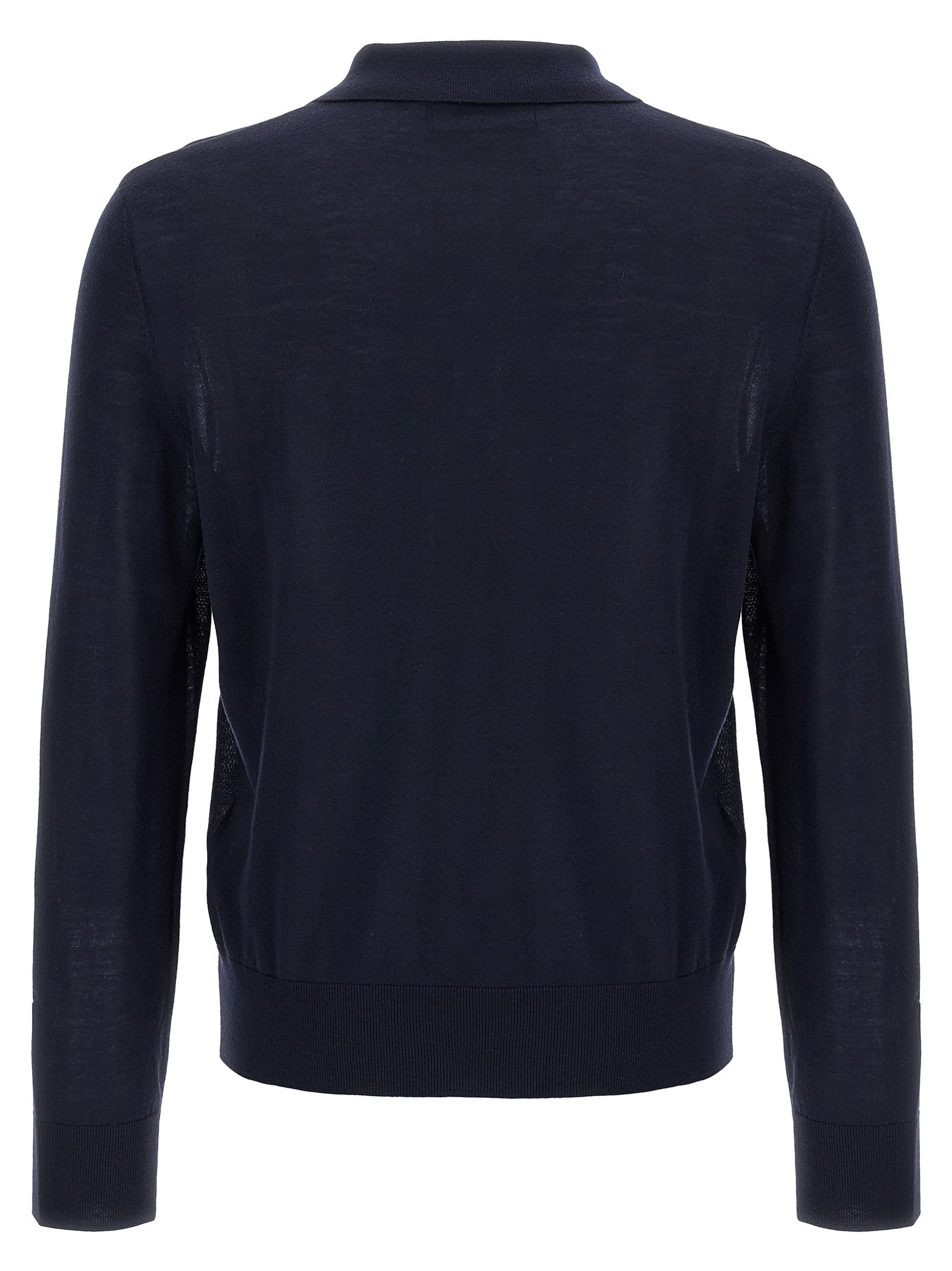 Logo Embroidery Shirt Polo Blue - 2