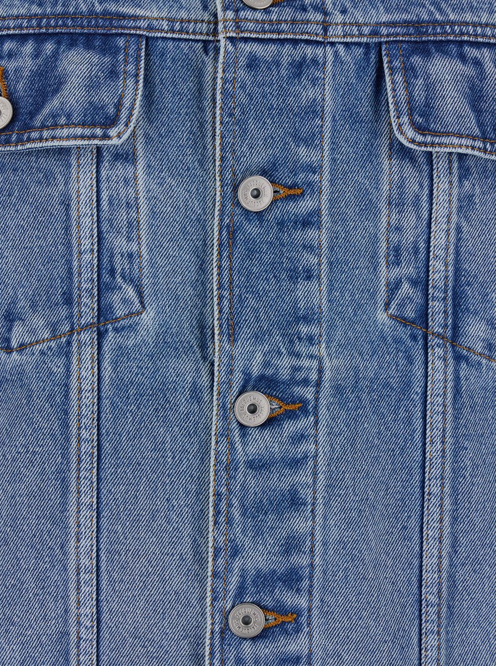 Jacquemus Men 'La Veste De-Nîmes' Blue Jacket With Classic Collar And Logo Patch On The Back In Deni - 3