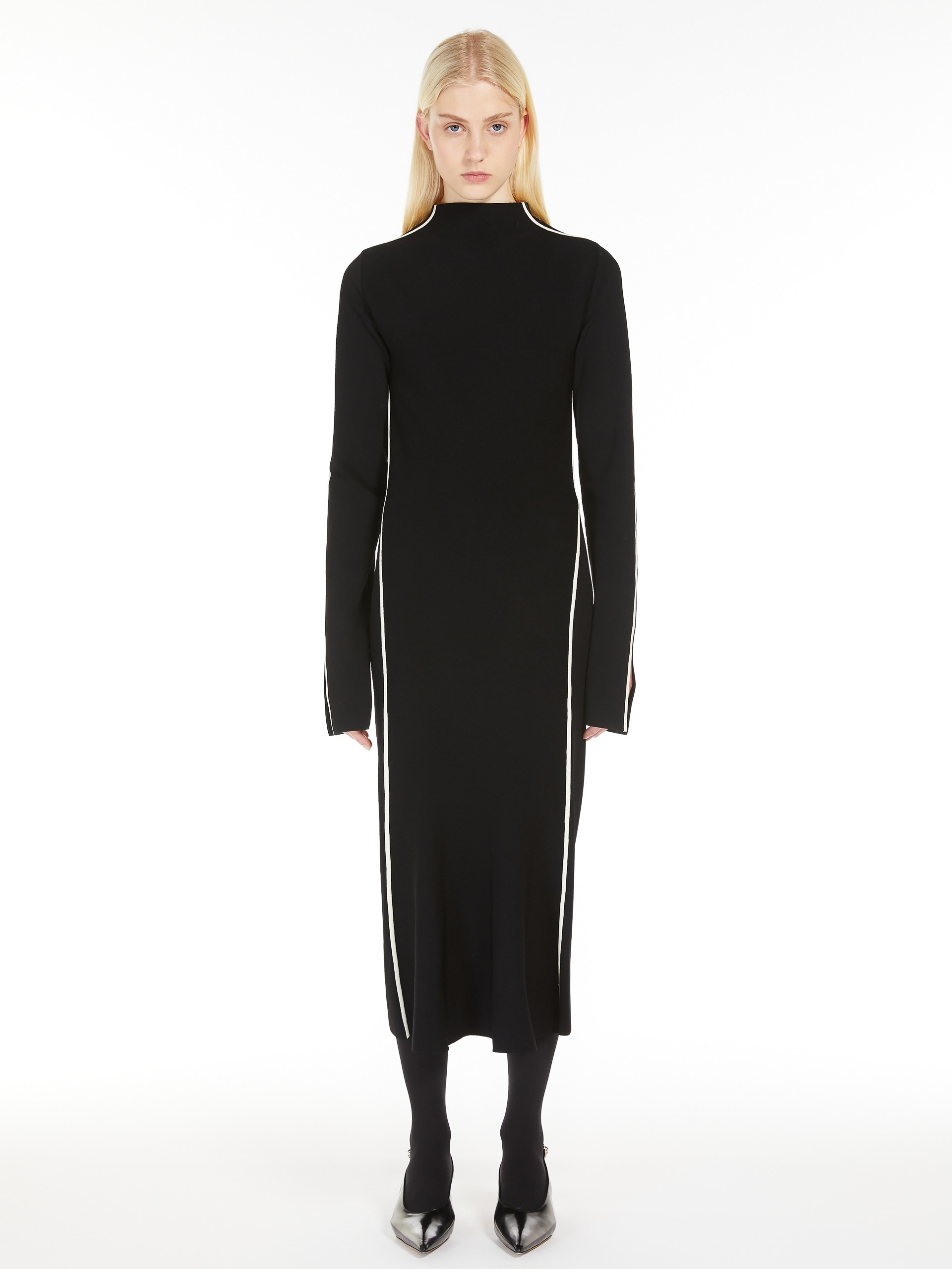 OPEROSO Viscose crêpe blend knit fitted dress - 3