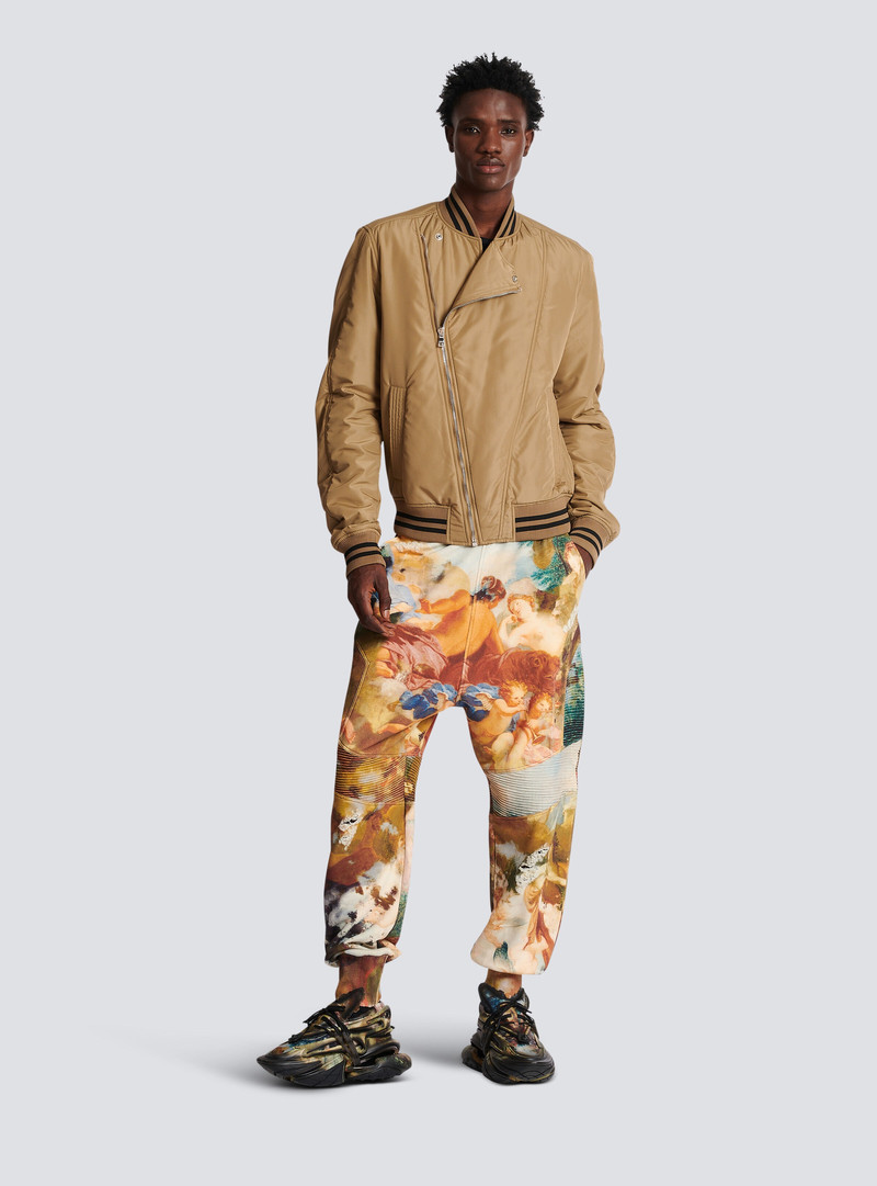 Balmain Nylon bomber jacket with printed logo outlook