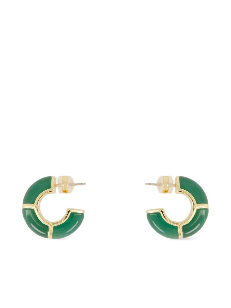 LIZZIE FORTUNATO Zellige jade hoops earrings outlook