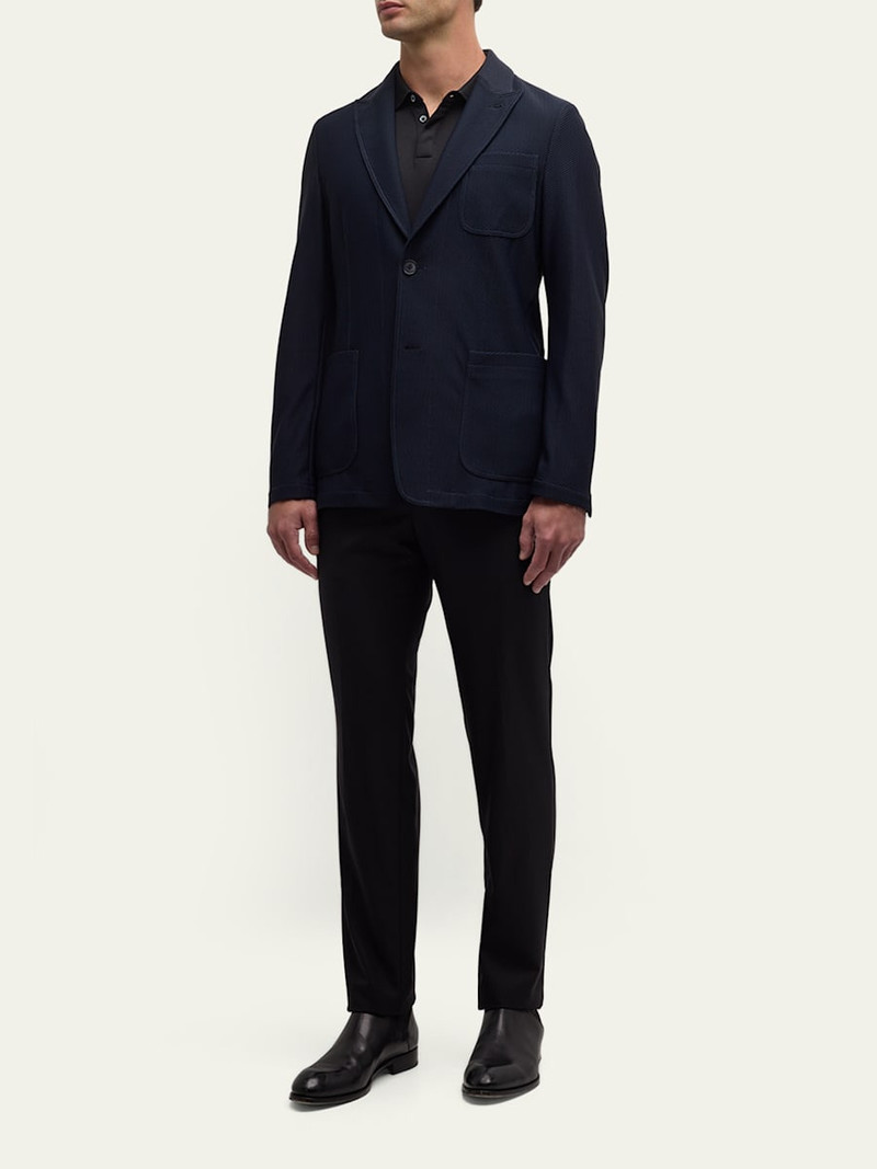 GIORGIO ARMANI Men's Single-Breasted Rice Stitch Sport Coat outlook