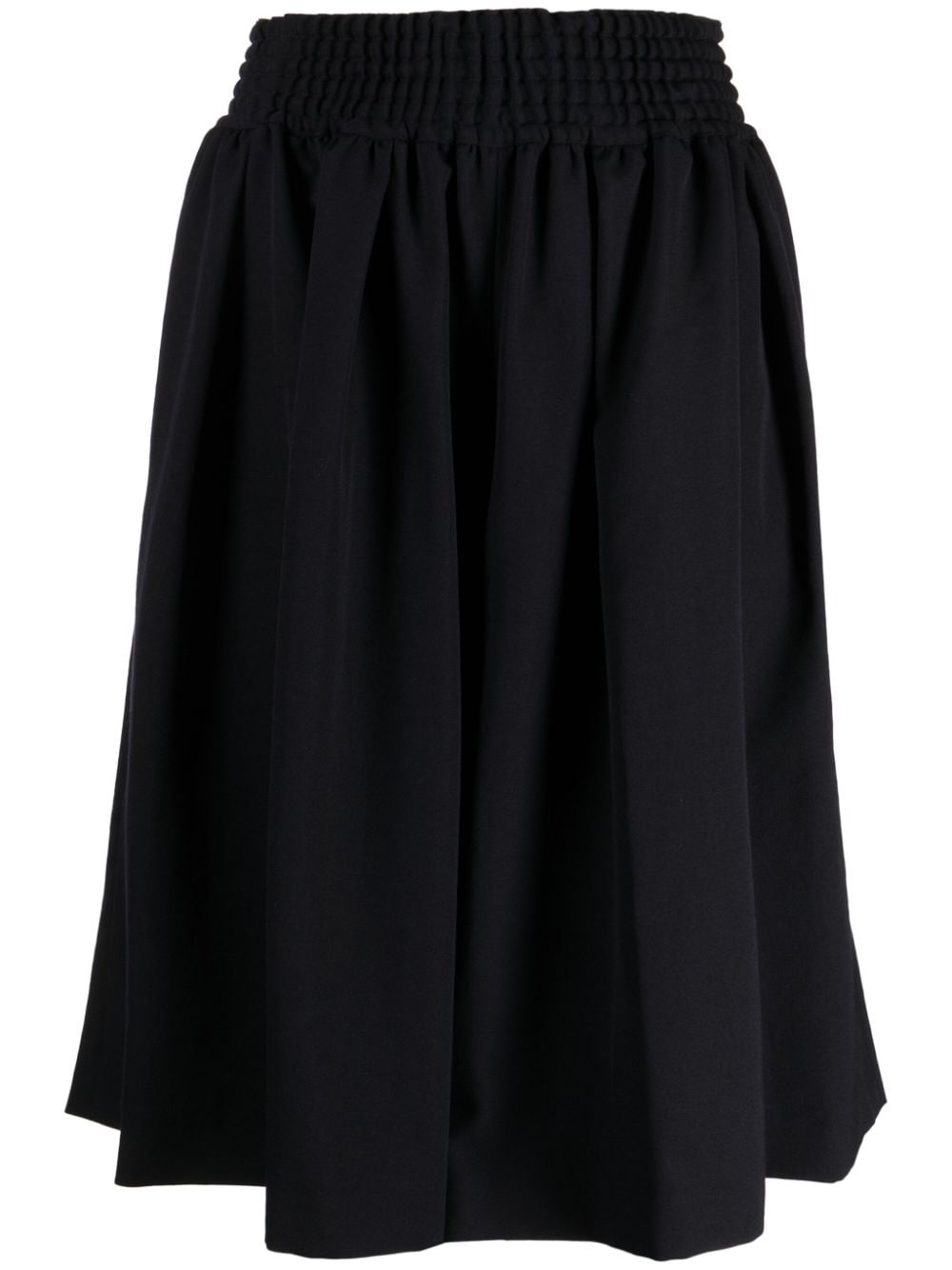 elasticated-waist wool midi skirt - 1