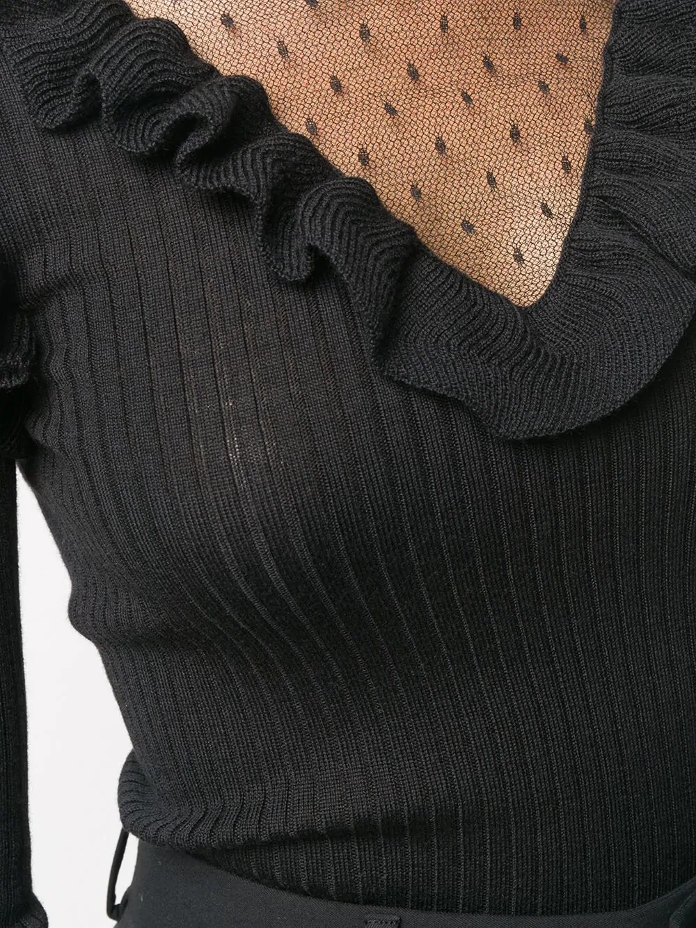 point d'esprit ribbed-knit jumper - 5