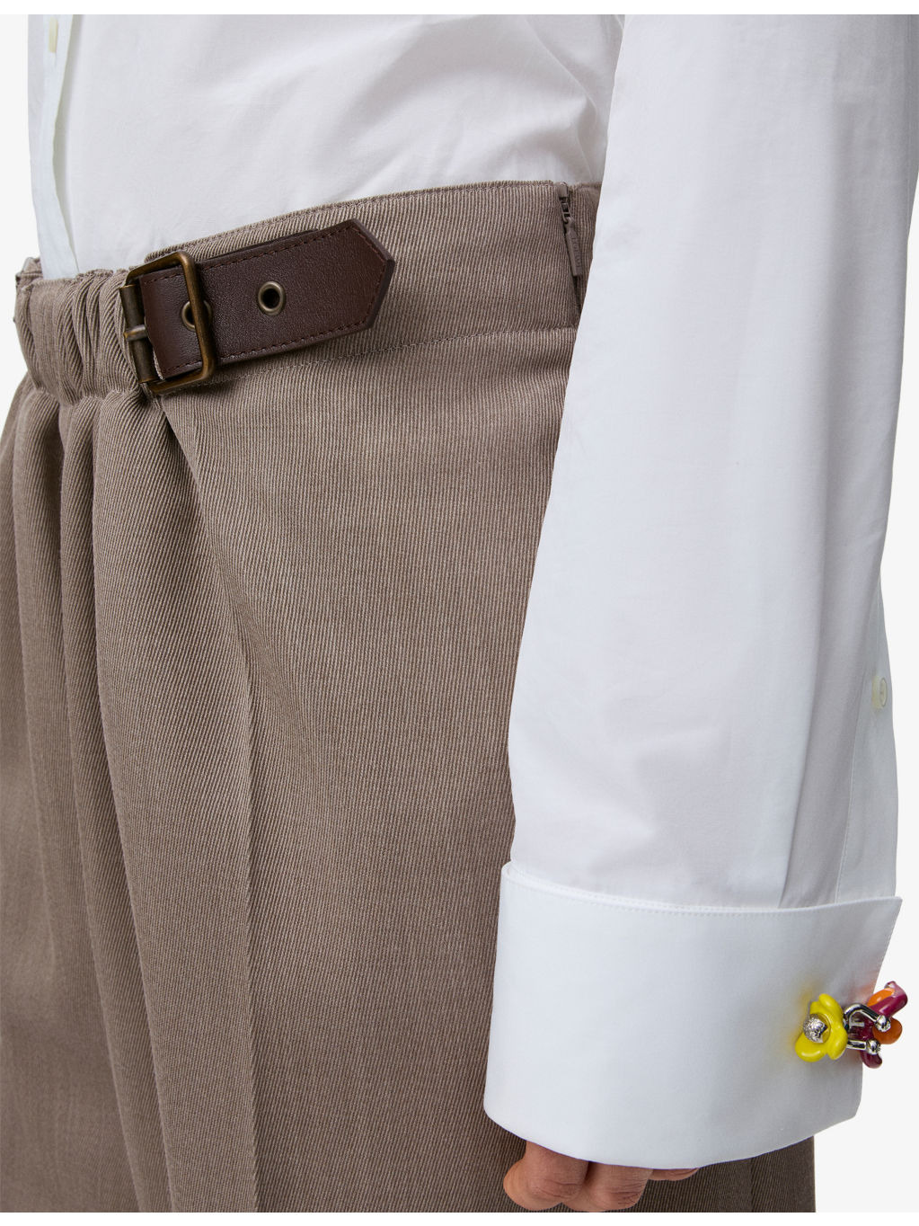 Belted Drape Wool Shorts - 5