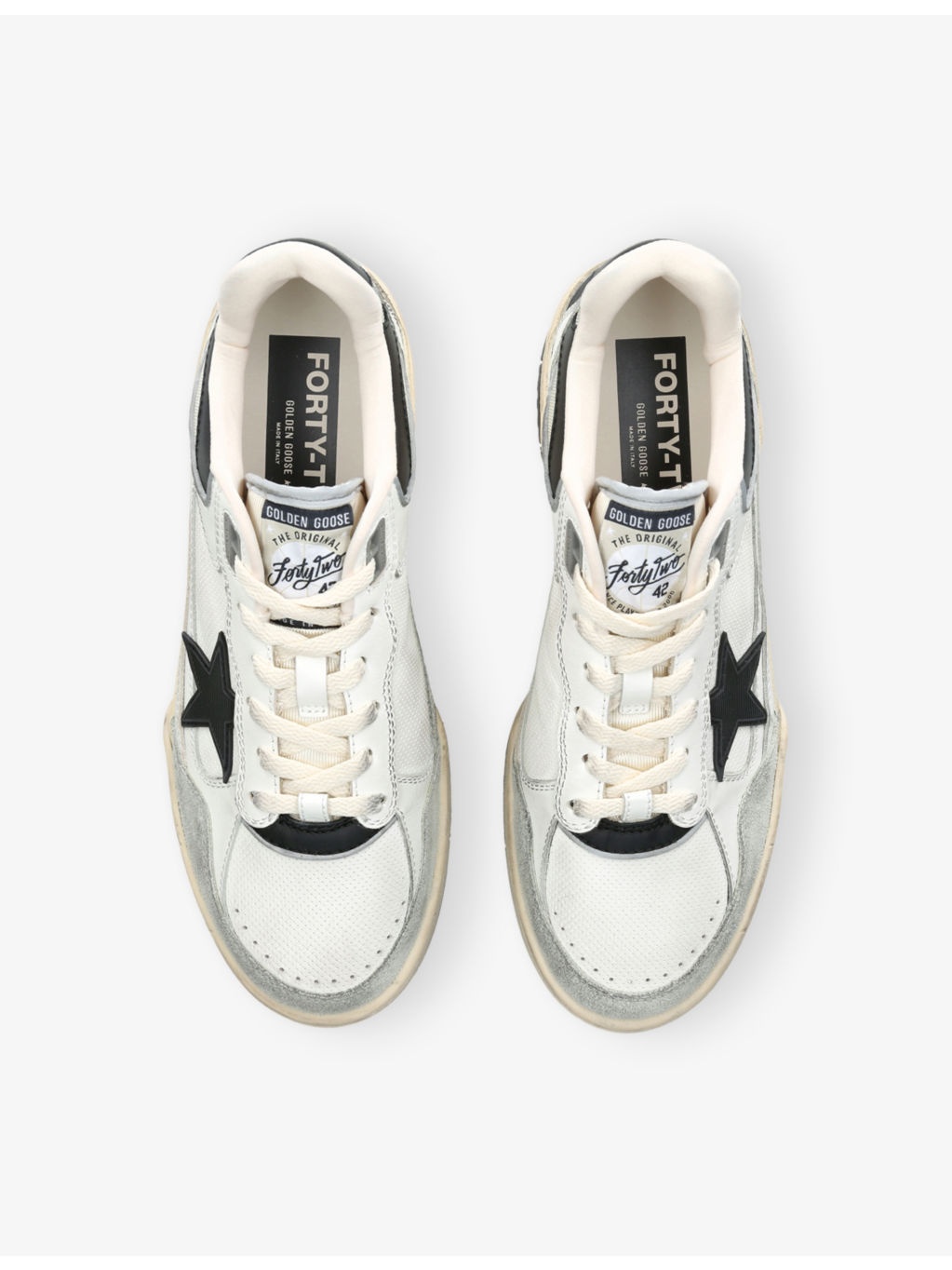 Forty2 Branded Leather and Suede Low-Top Trainers - 2