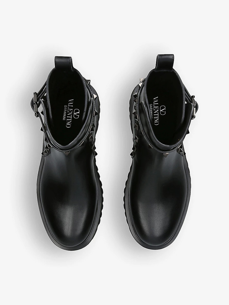 Rockstud spike-embellished leather ankle boots 2