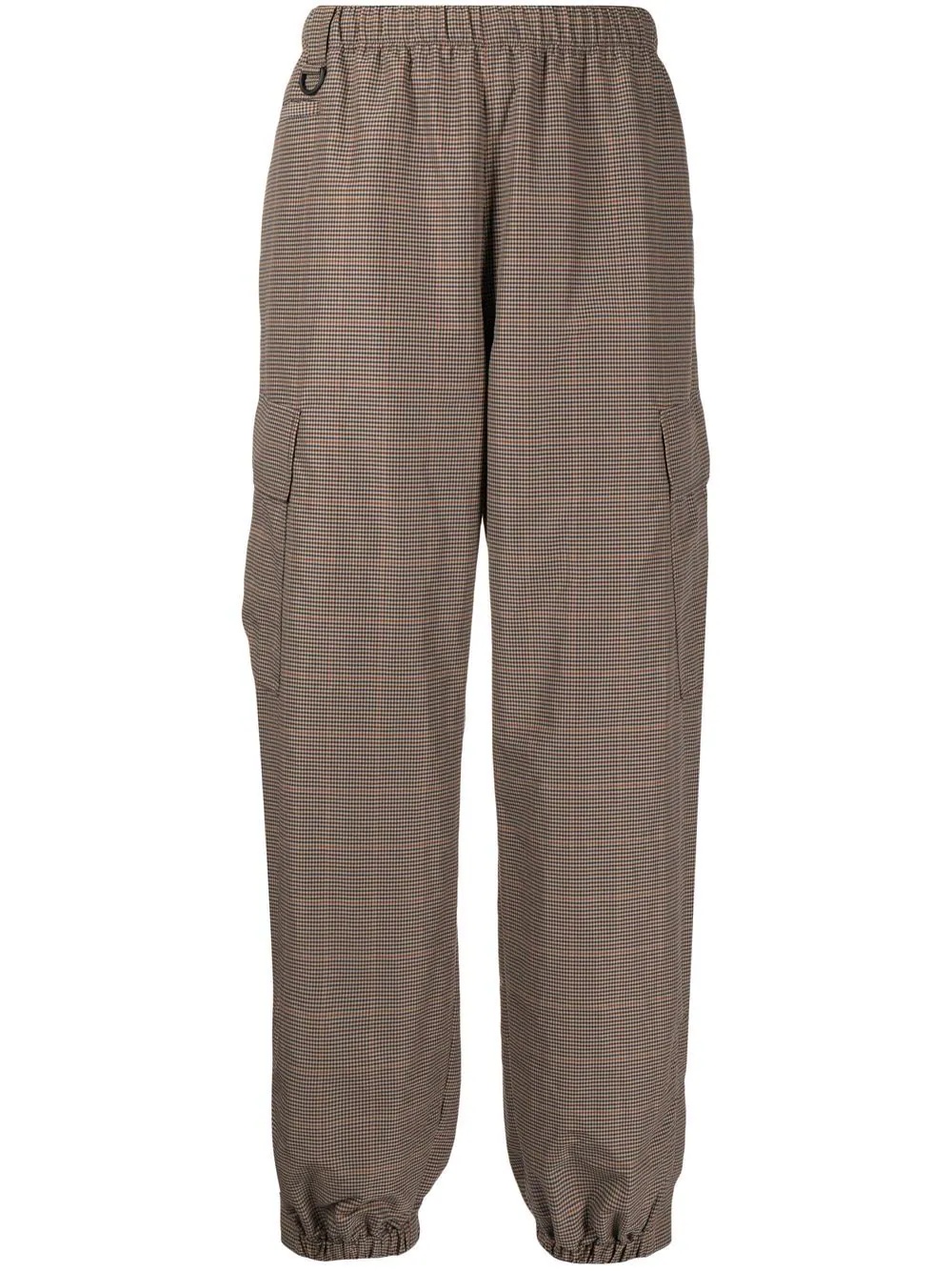 check-pattern track pants - 1