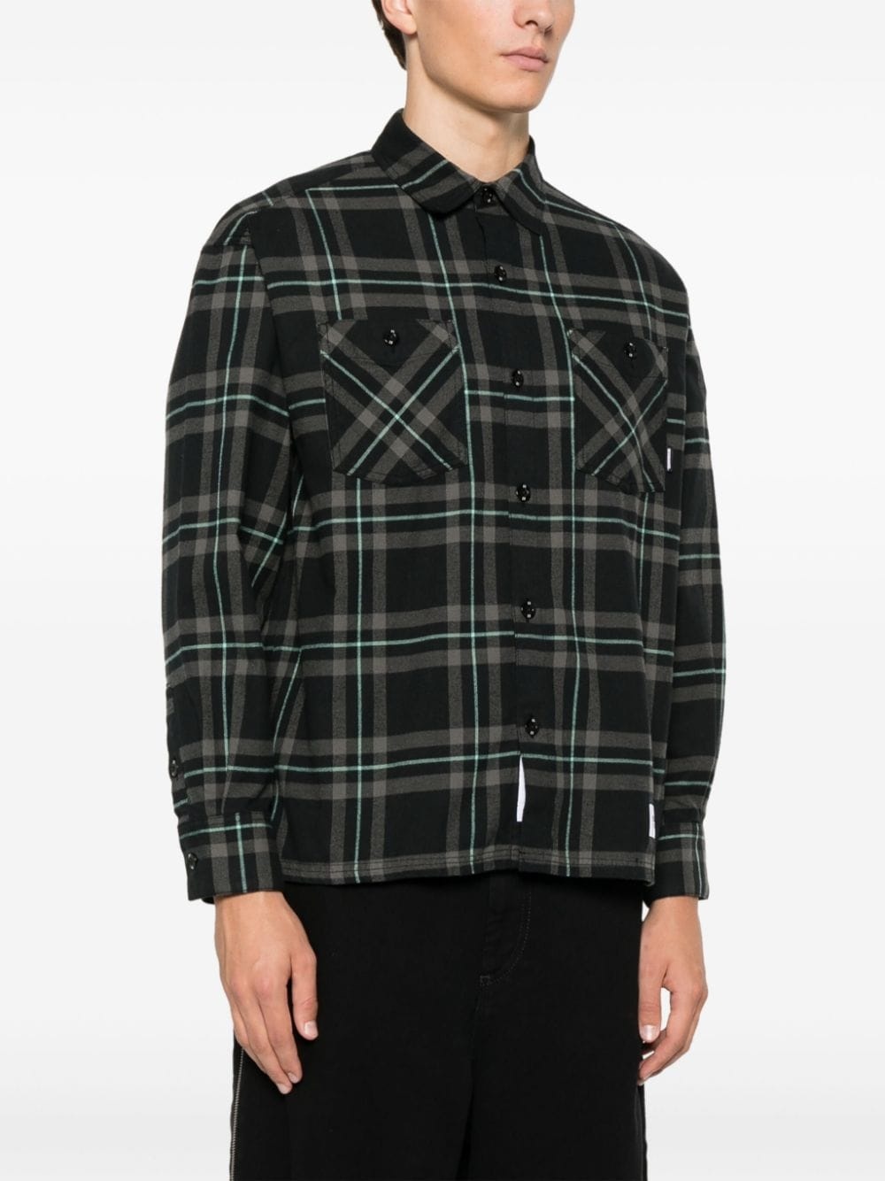 tartan-check shirt - 3