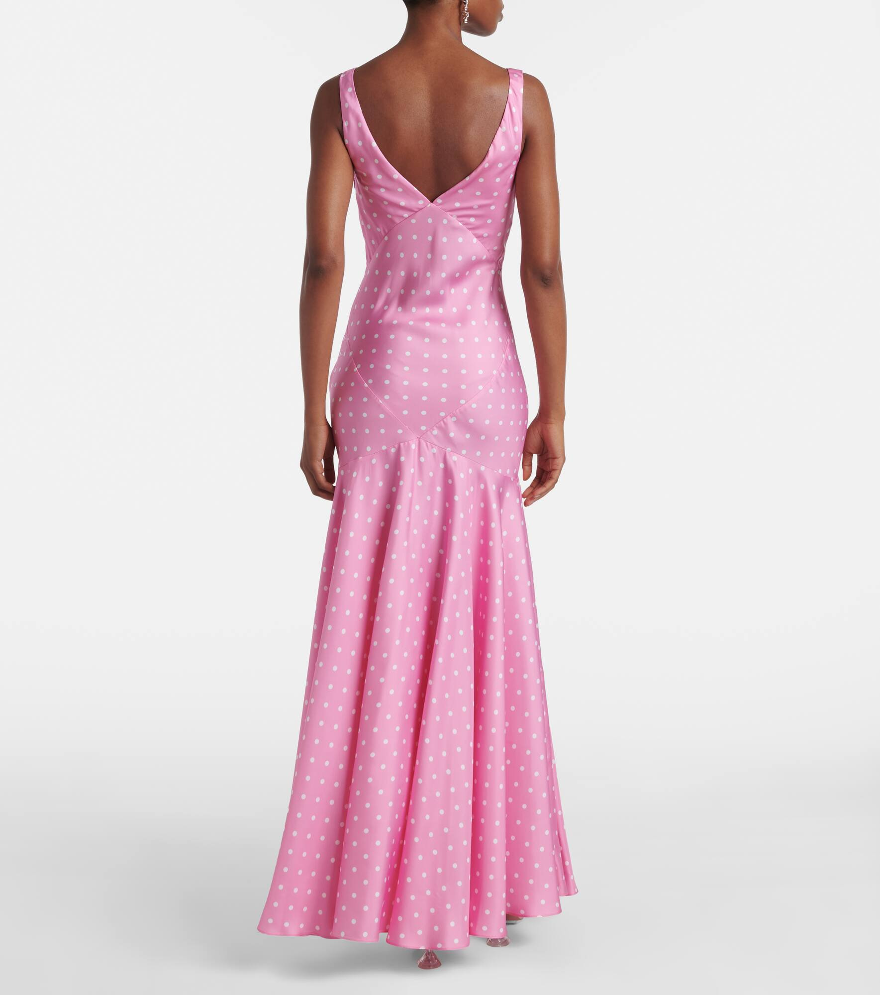 Floral-appliqué silk twill gown - 3