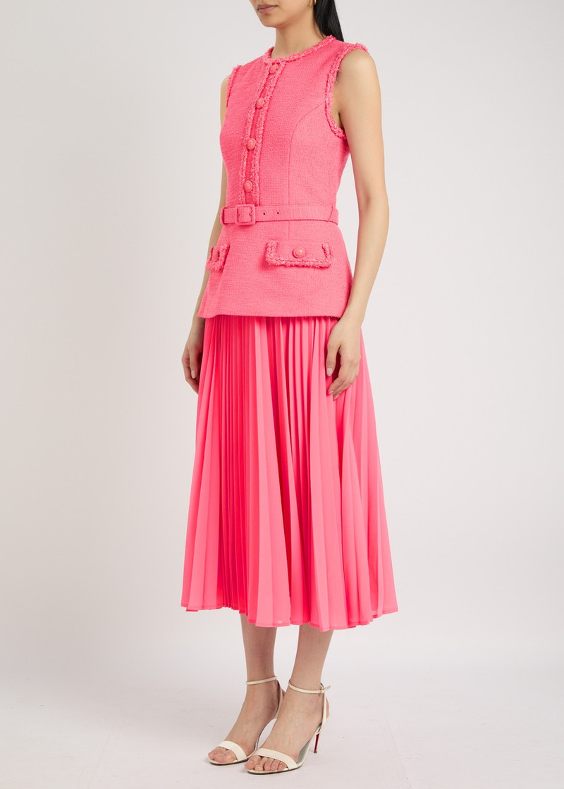 REBECCA VALLANCE Rebecca Vallance Montana Layered Tweed Midi Dress outlook