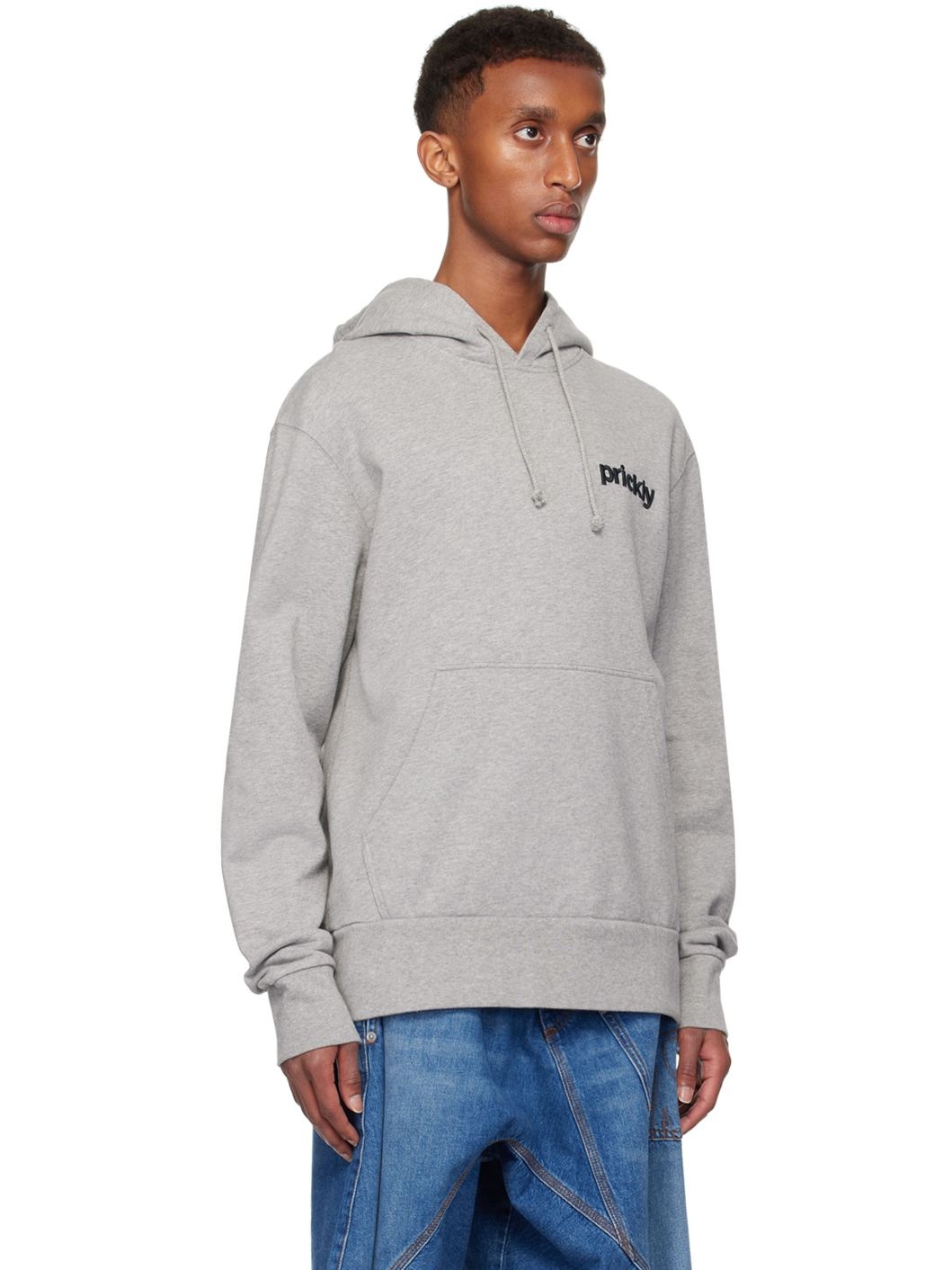 Gray 'Prickly' Slogan Hoodie - 2