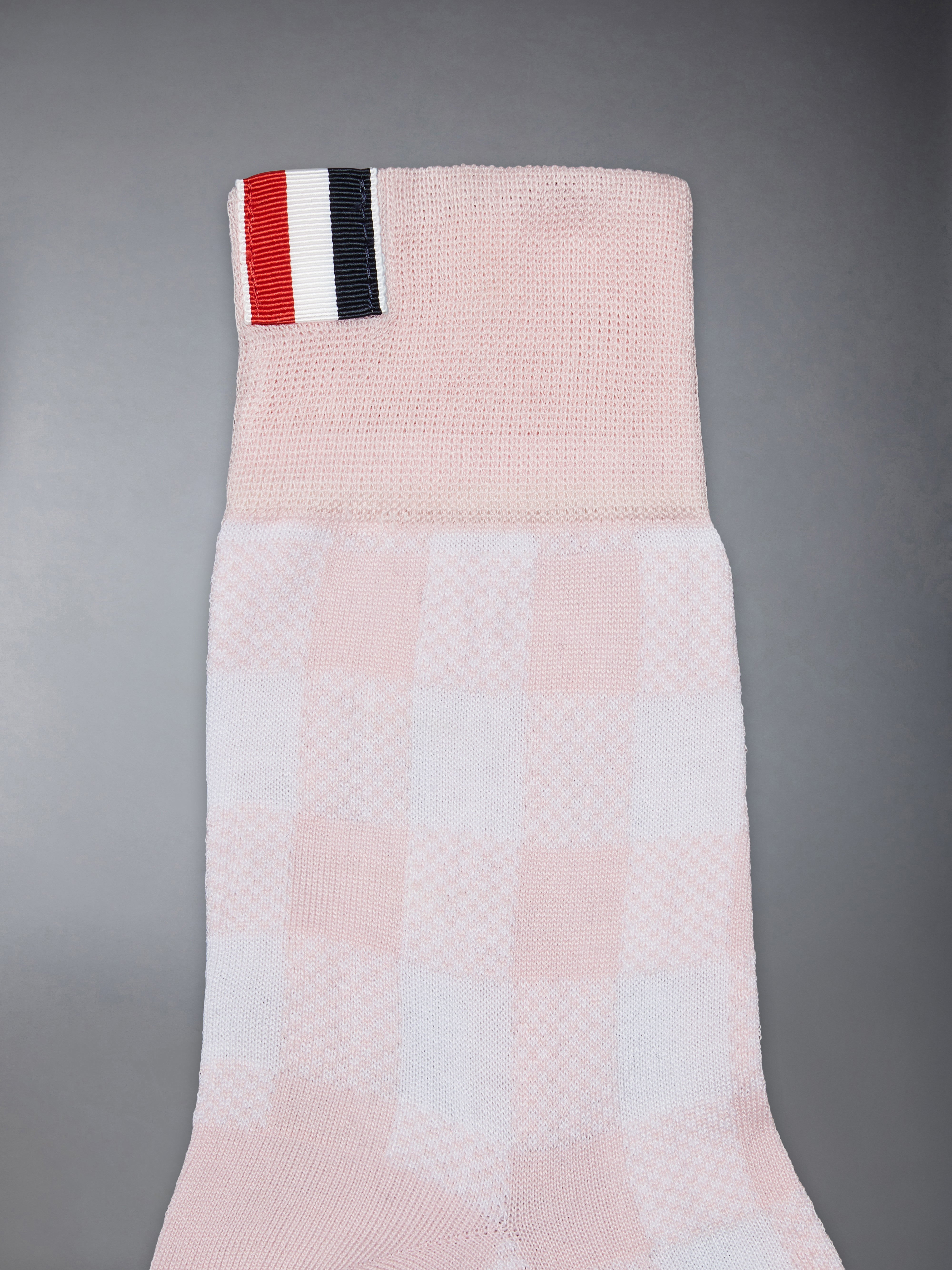 GINGHAM CHECK JACQUARD 4-BAR ANKLE SOCKS - 2