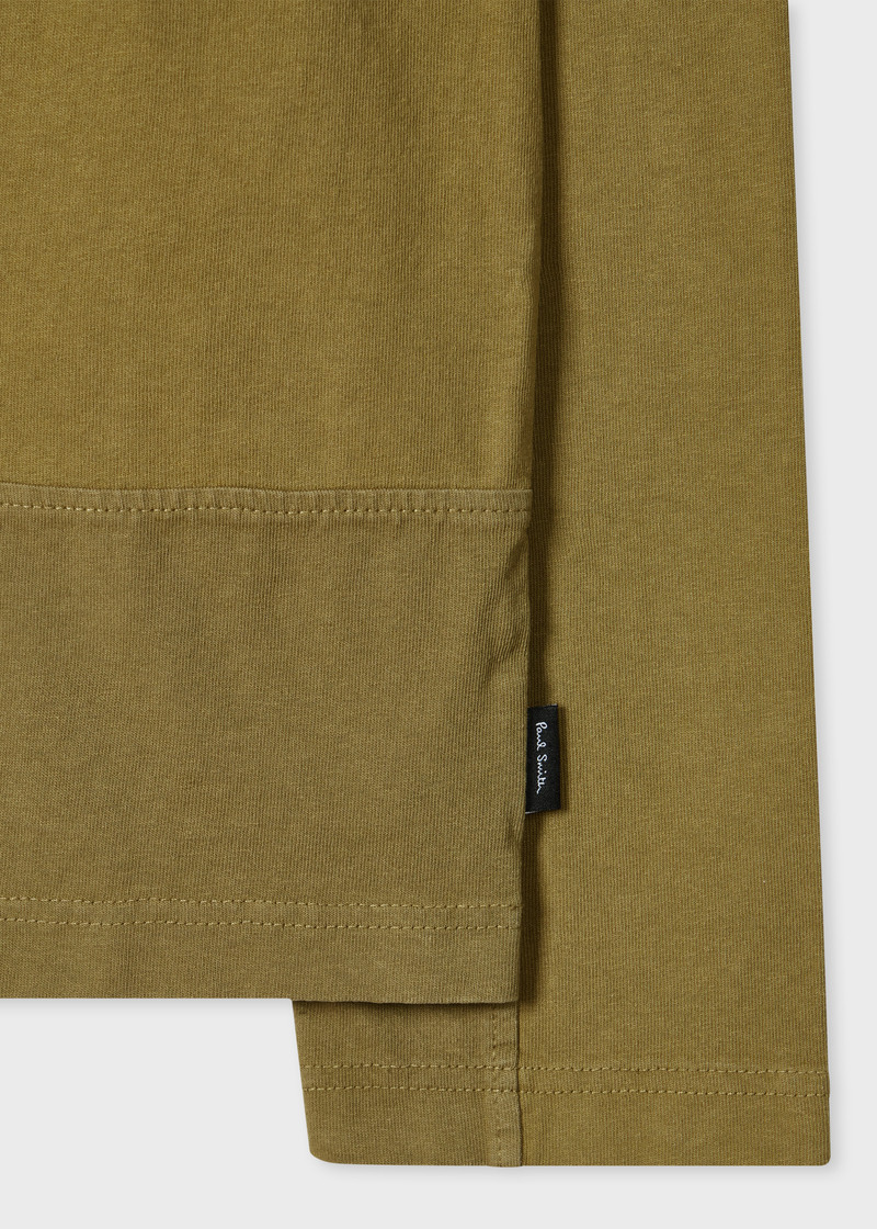 Khaki Block Stripe Rugby Polo Shirt 3
