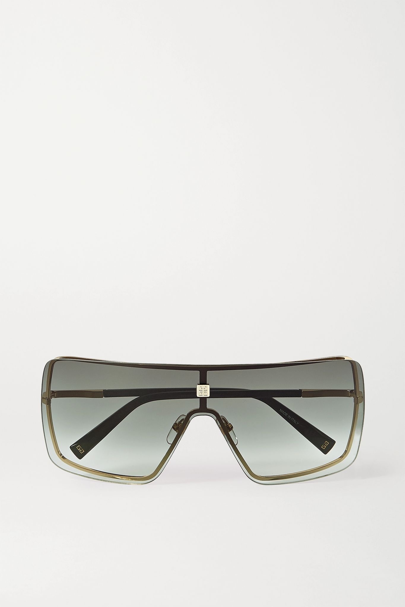 Oversized D-frame gold-tone and acetate sunglasses - 1