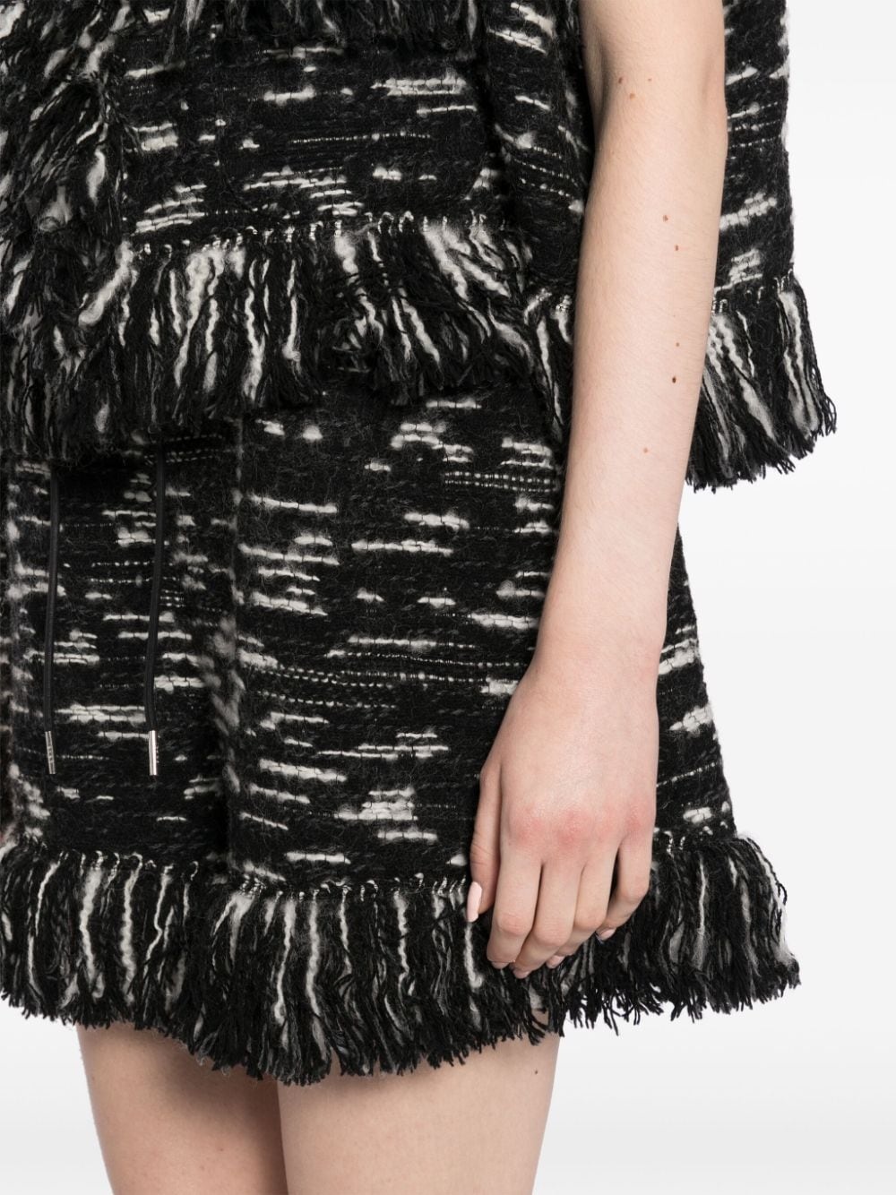 fringed-edge knitted shorts - 5