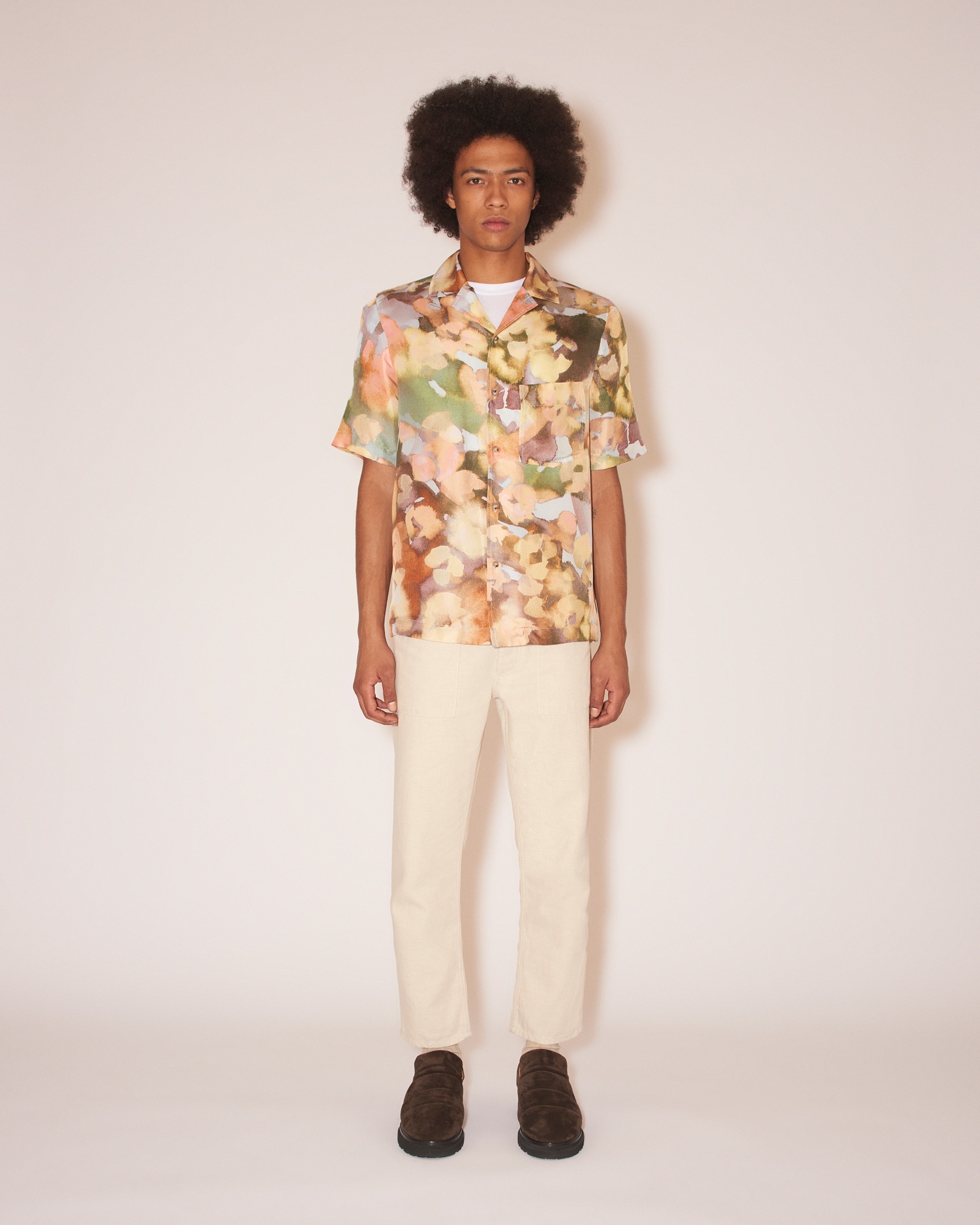 BODIL - Twill silk shirt - Watercolor - 2