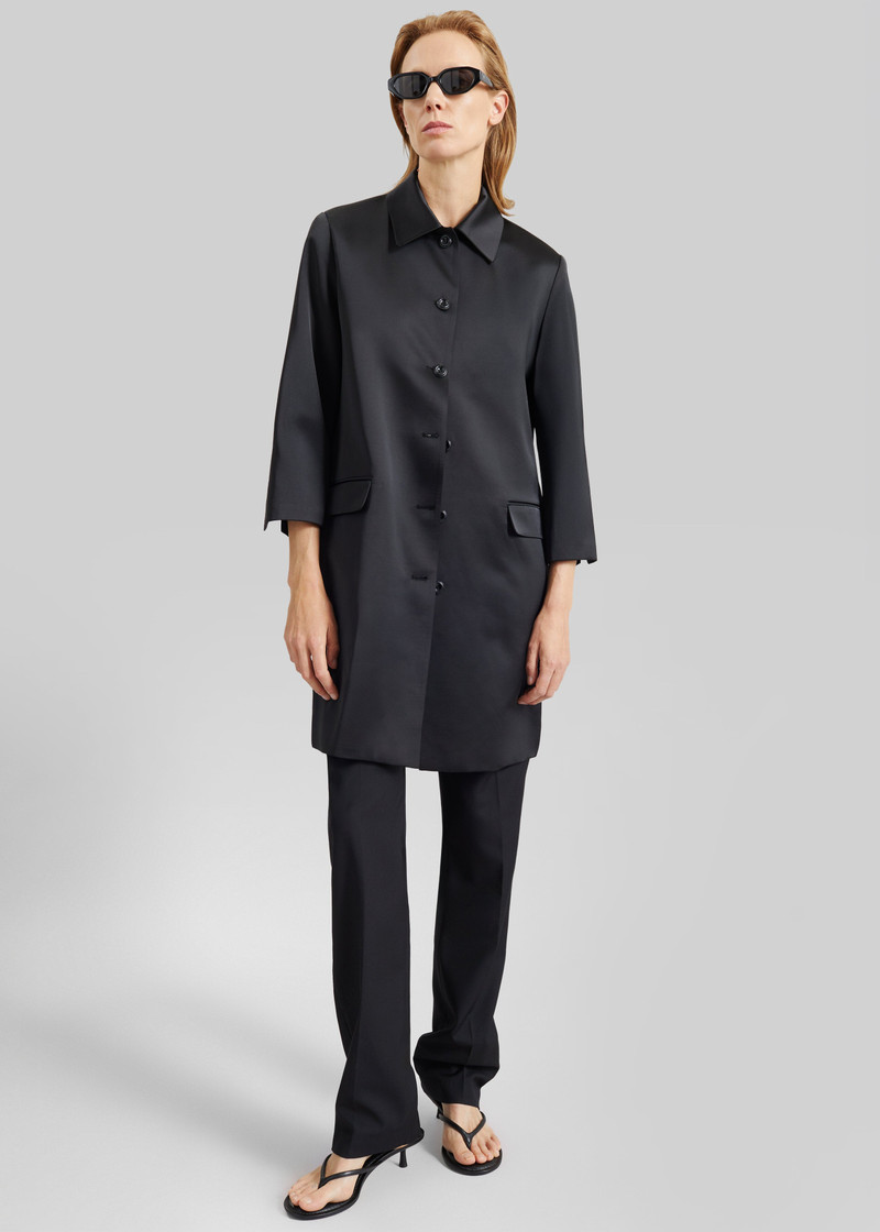 Vavin Satin Long Jacket - Black 6