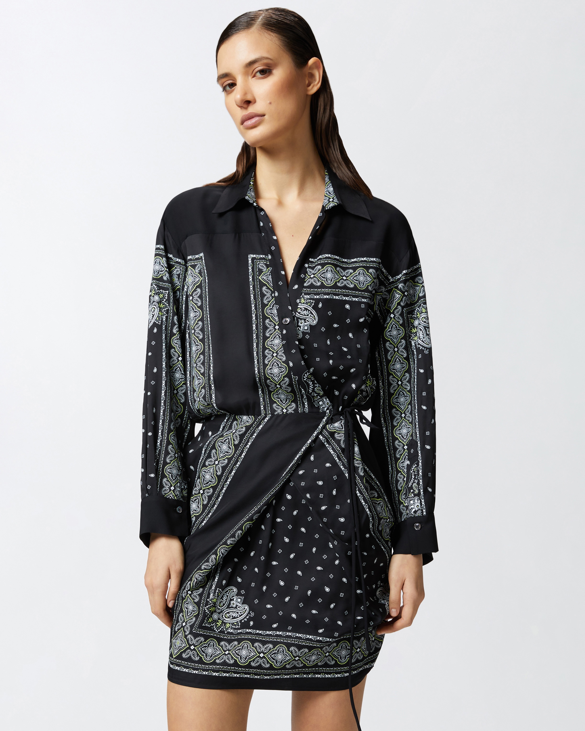 BANDANA PRINT SHIRT MINI DRESS - 3