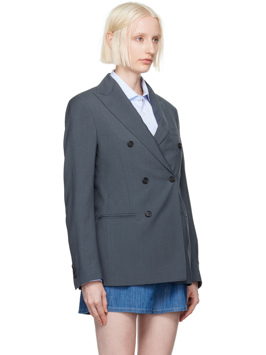 Gray Wool Classic Blazer - 2