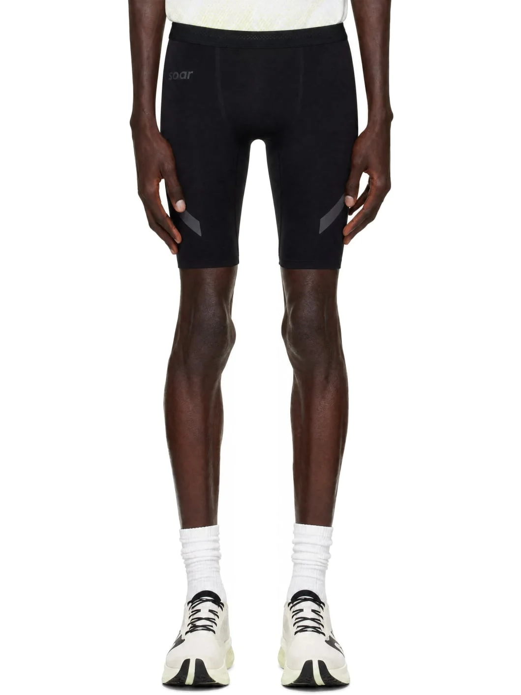 Black Half Tights Running Shorts - 1