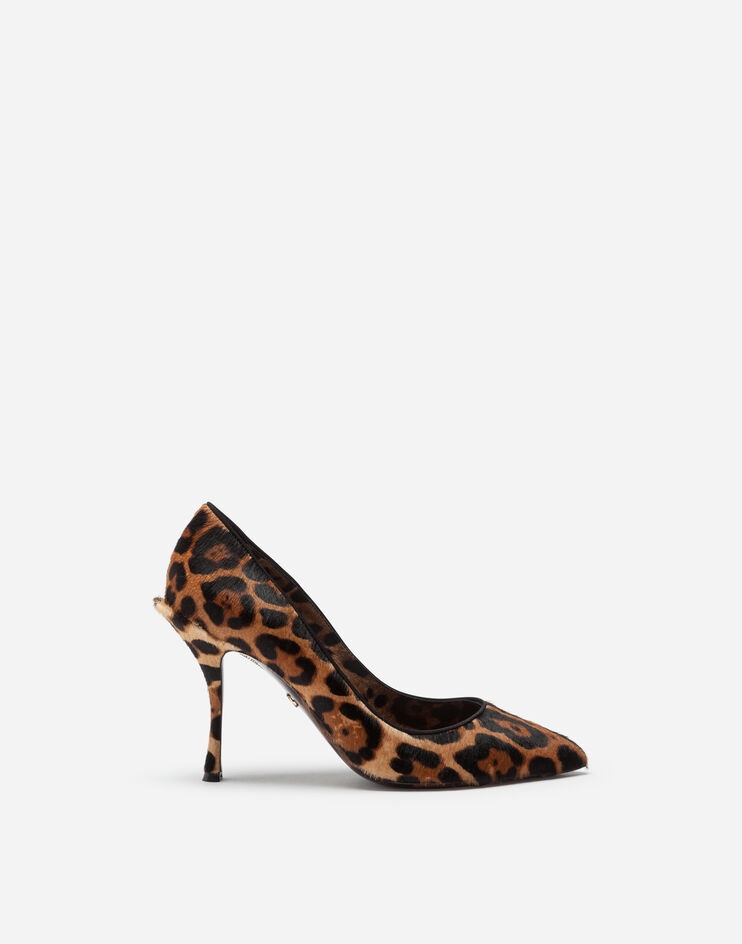 Leopard-print pony hair pumps - 1