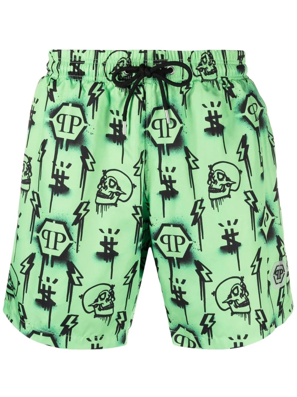 monogram-print swimming trunks - 1