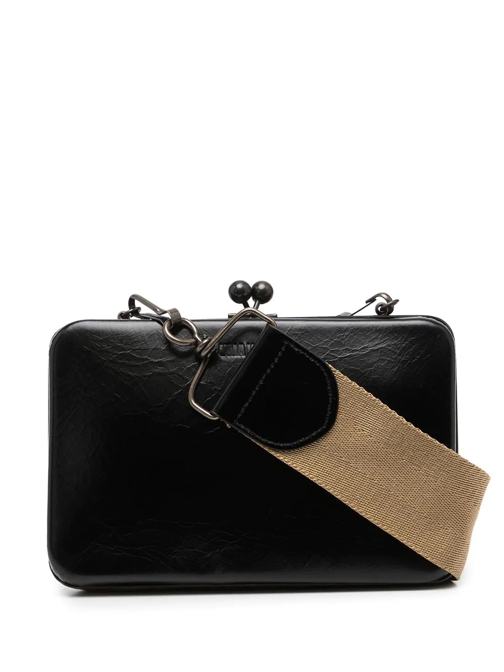 snap-top leather clutch bag - 1